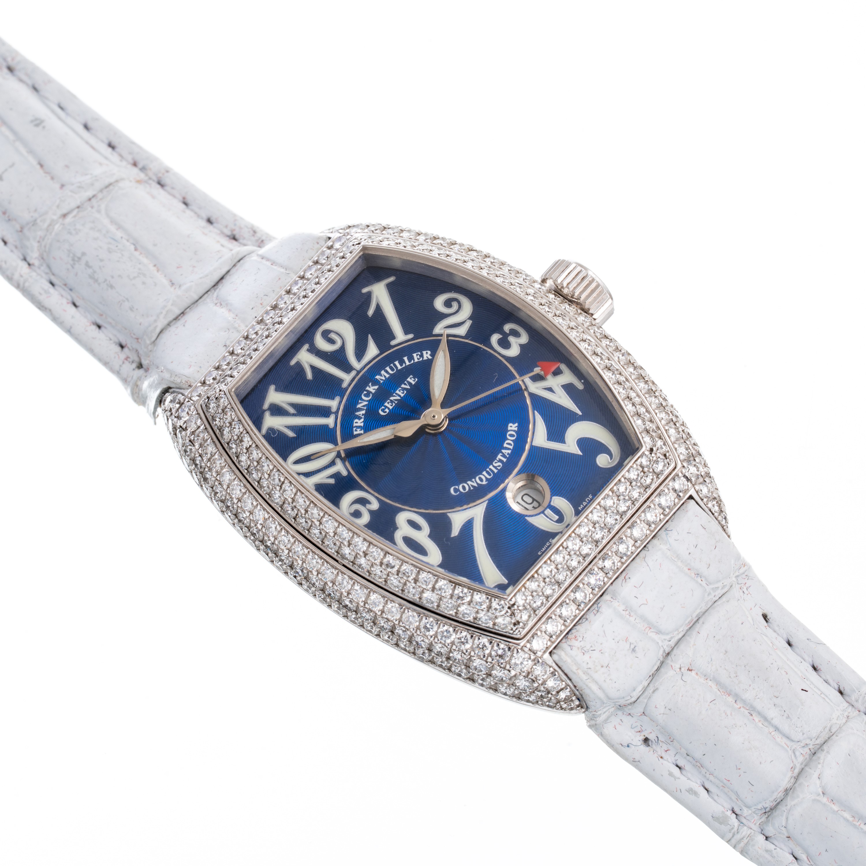 Franck Muller - Conquistador 8000 SC D, orologio solo tempo automatico in oro bianco 18 kt con di...