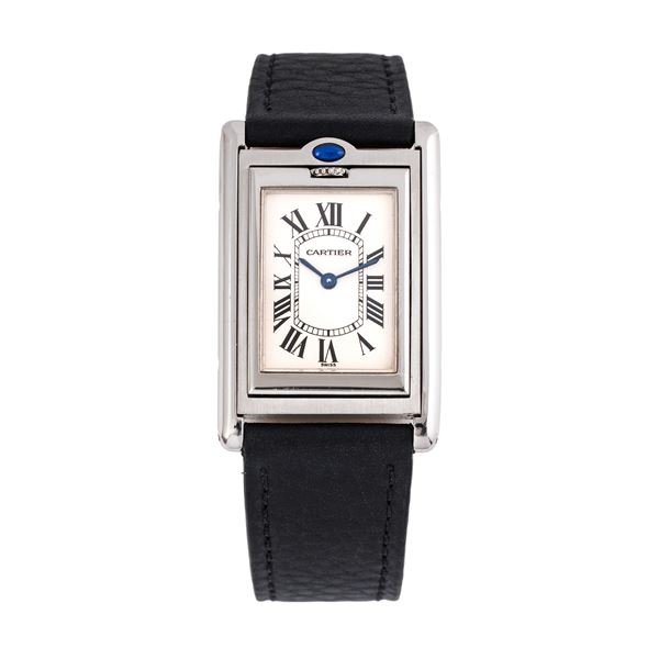 CARTIER - CARTIER - BASCULANTE OROLOGIO SOLO TEMPO IN ACCIAIO AL QUARZO CON CASSA REVERSIBILE