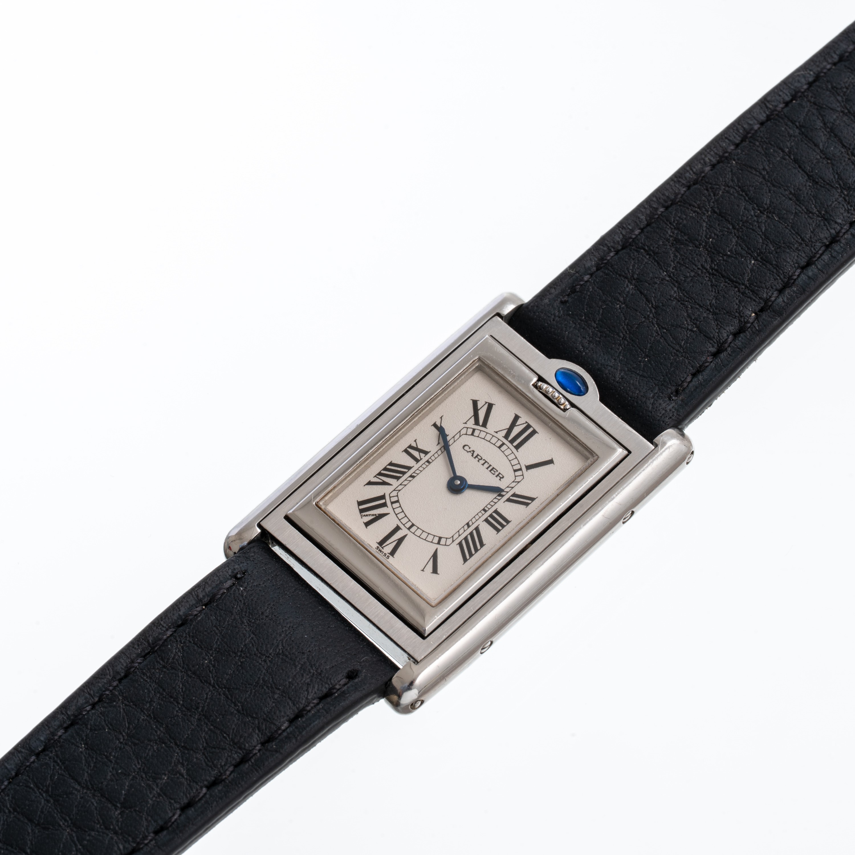 Cartier - Basculante 2405 — orologio solo tempo in acciaio al quarzo, cassa reversibile