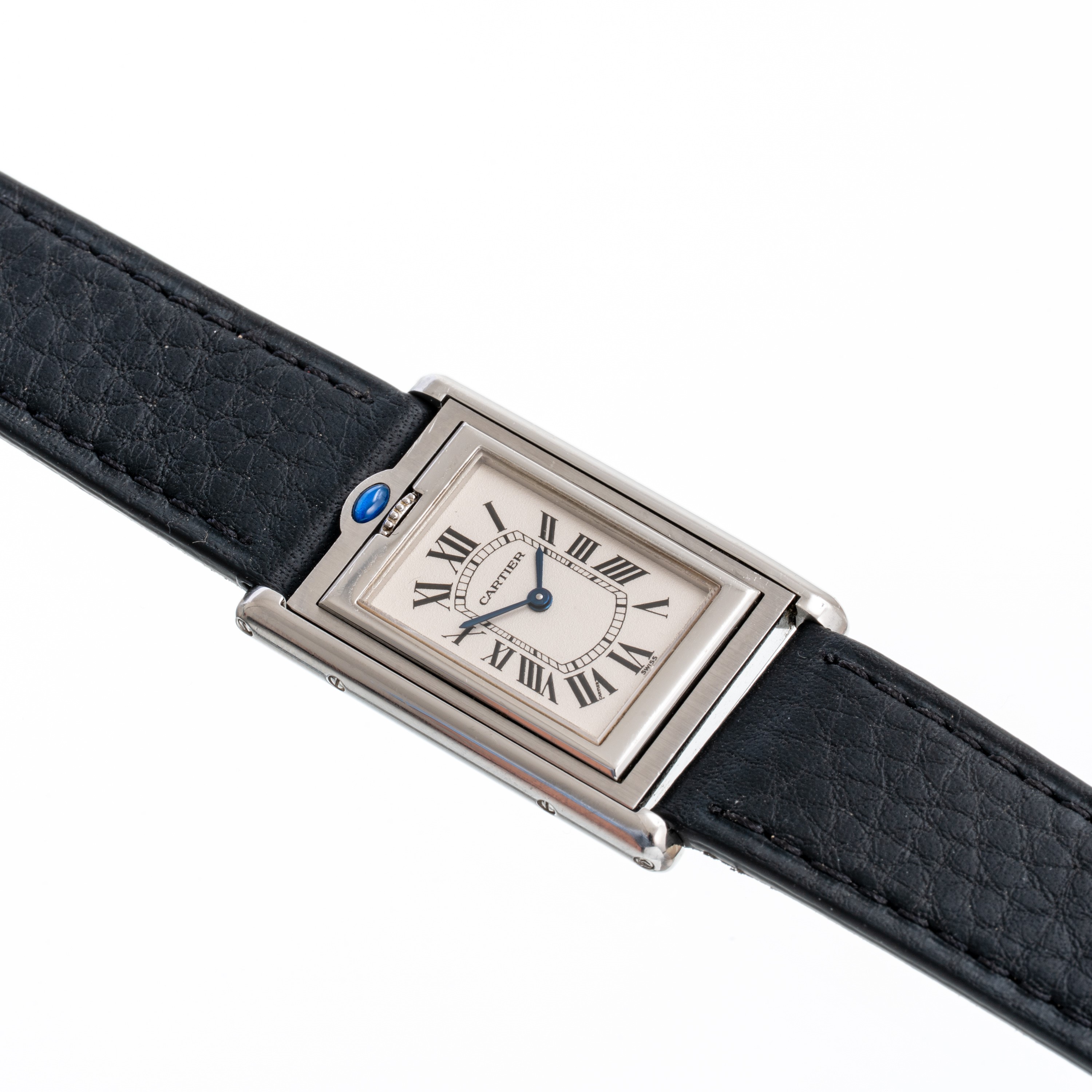 Cartier - Basculante 2405 — orologio solo tempo in acciaio al quarzo, cassa reversibile