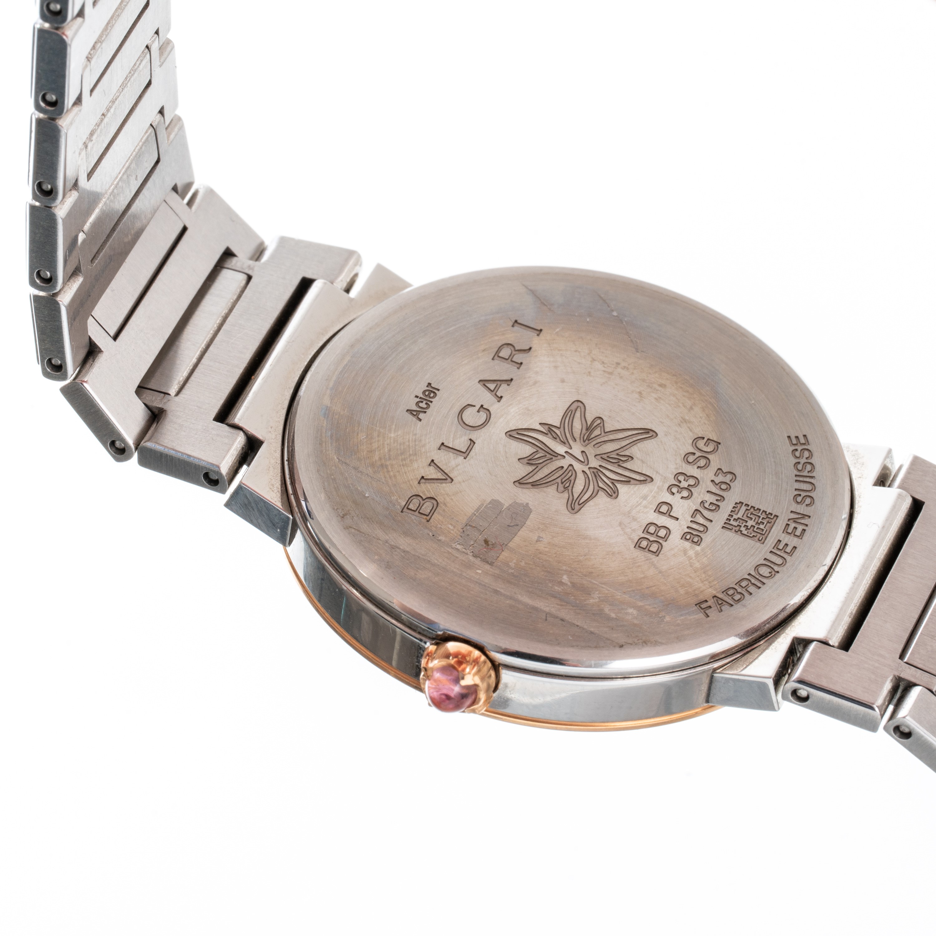 Bulgari - Bvlgari Bvlgari, Orologio Solo Tempo al quarzo in acciaio con quadrante azzurro, ghiera...