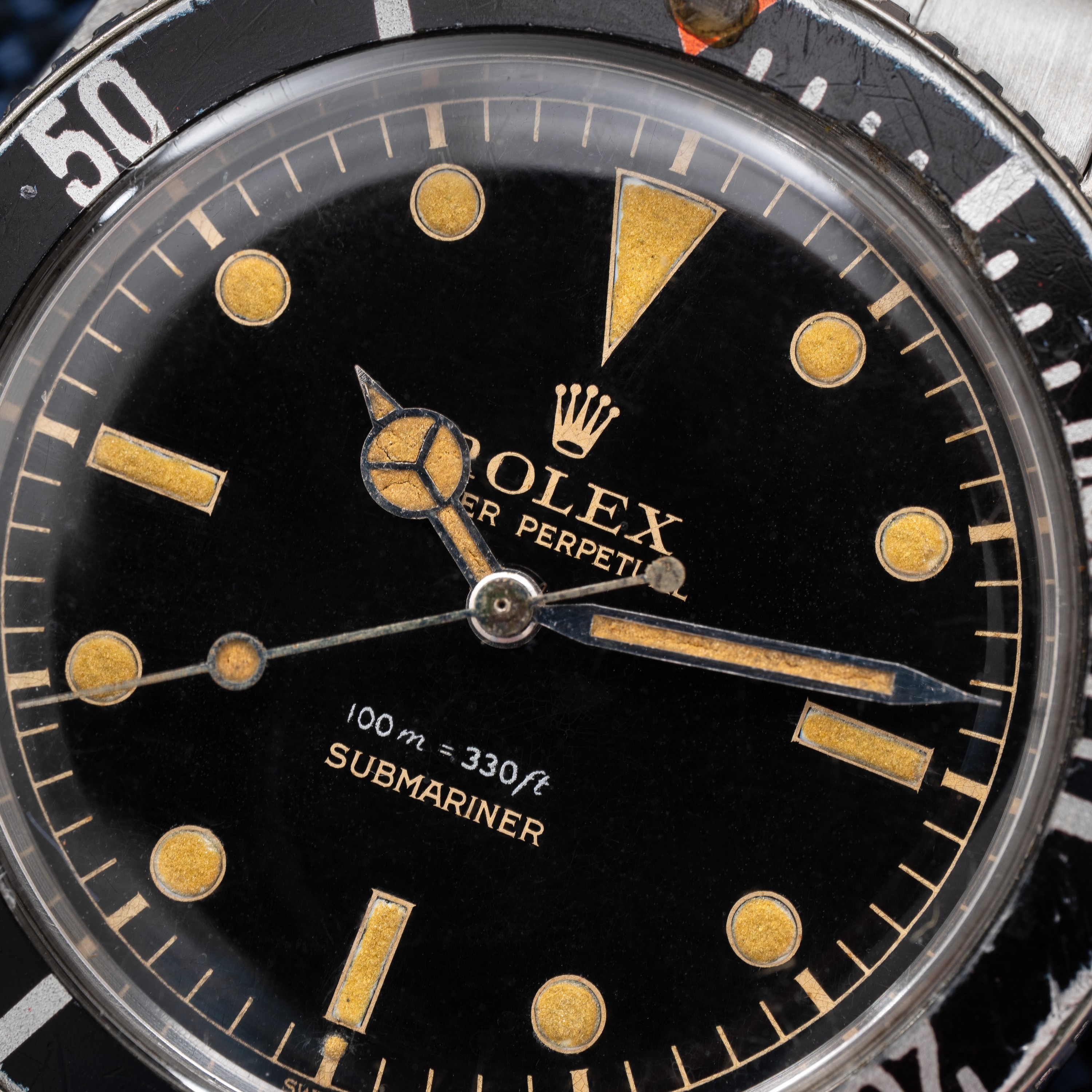 Rolex - Submariner ref. 6536-1 1958. Orologio subacqueo automatico in acciaio con quadrante nero ...