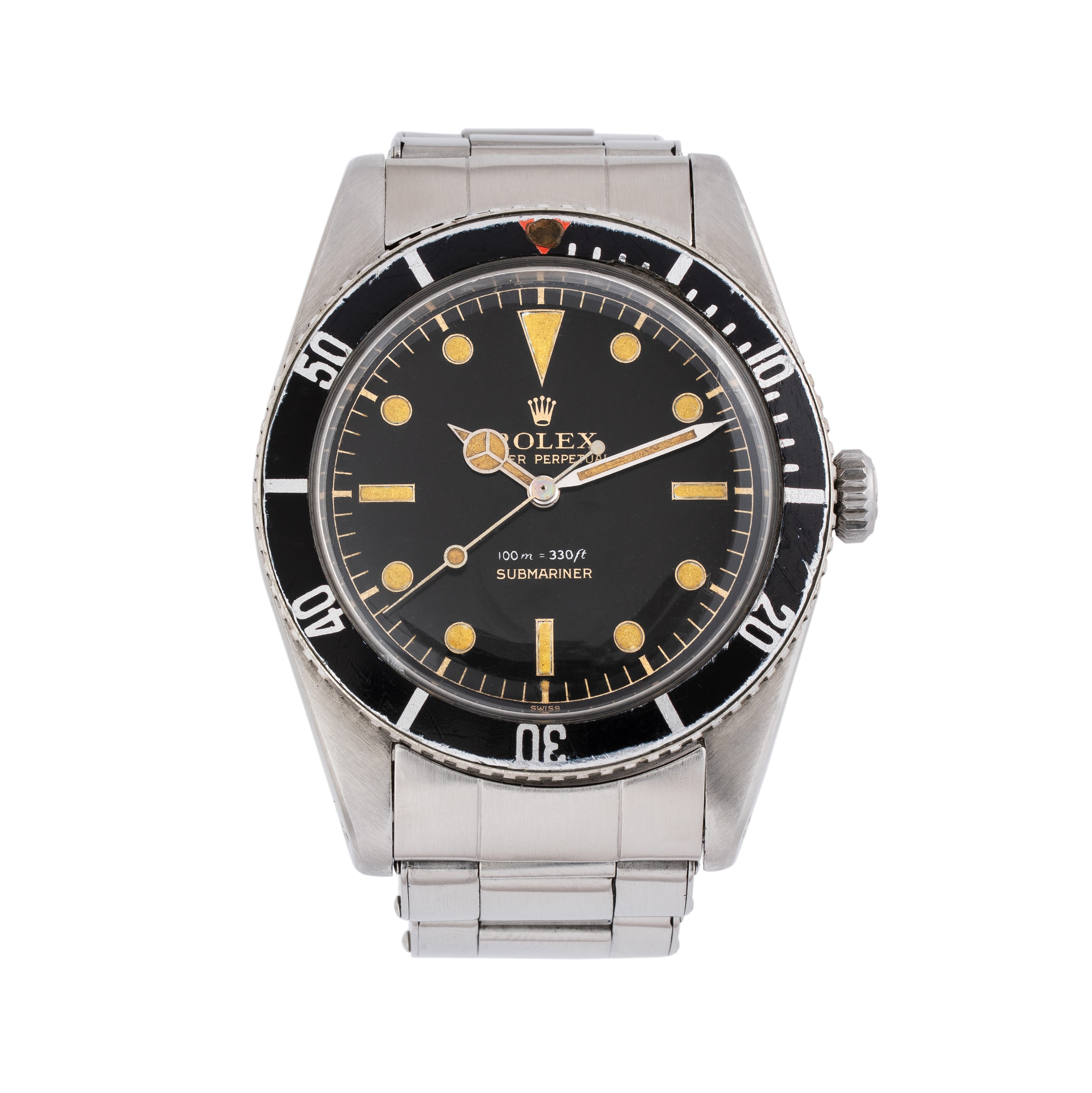 Rolex - Submariner ref. 6536-1 1958. Orologio subacqueo automatico in acciaio con quadrante nero ...