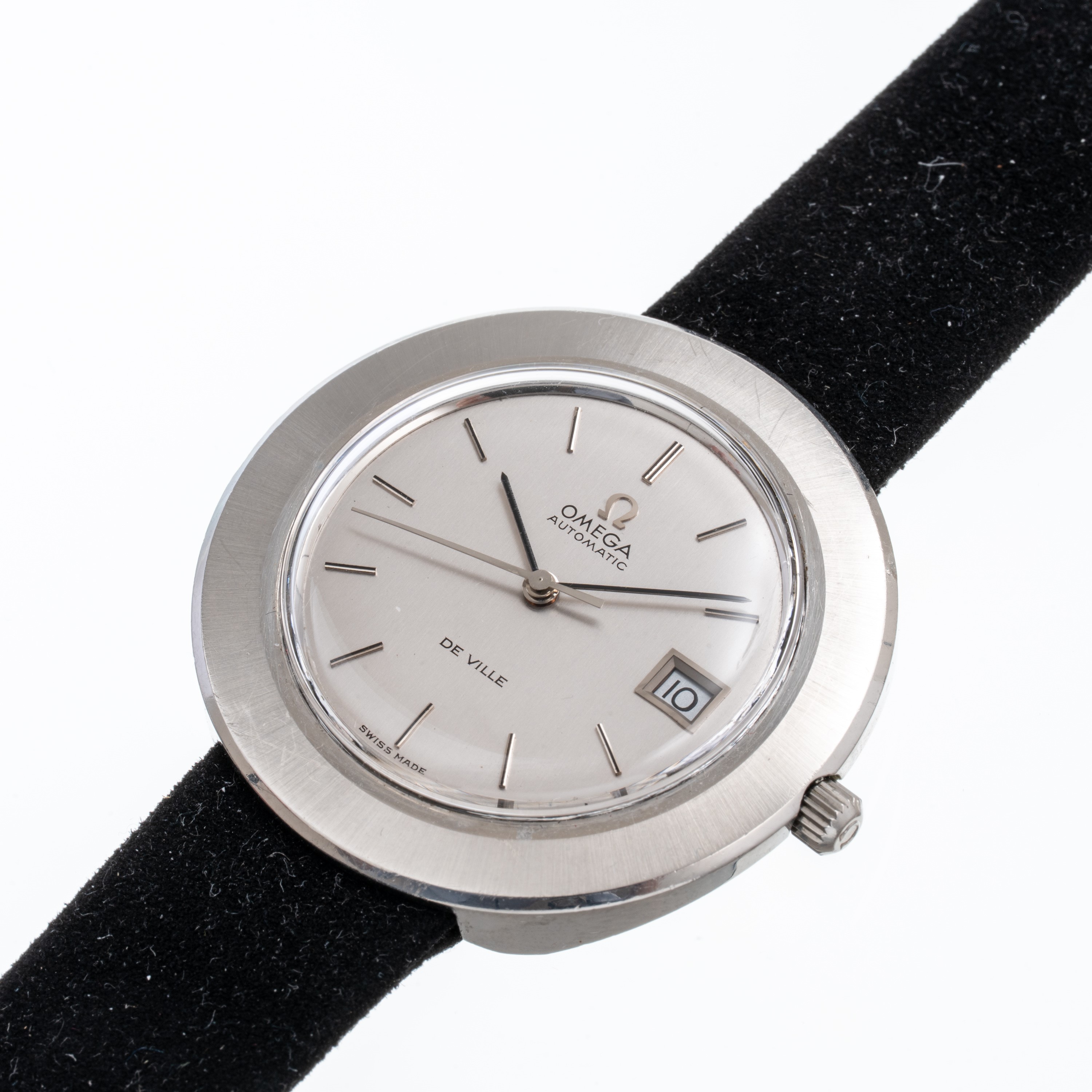Omega - Disco Volante, orologio solo tempo automatico in acciaio con quadrante grigio (anni '70)