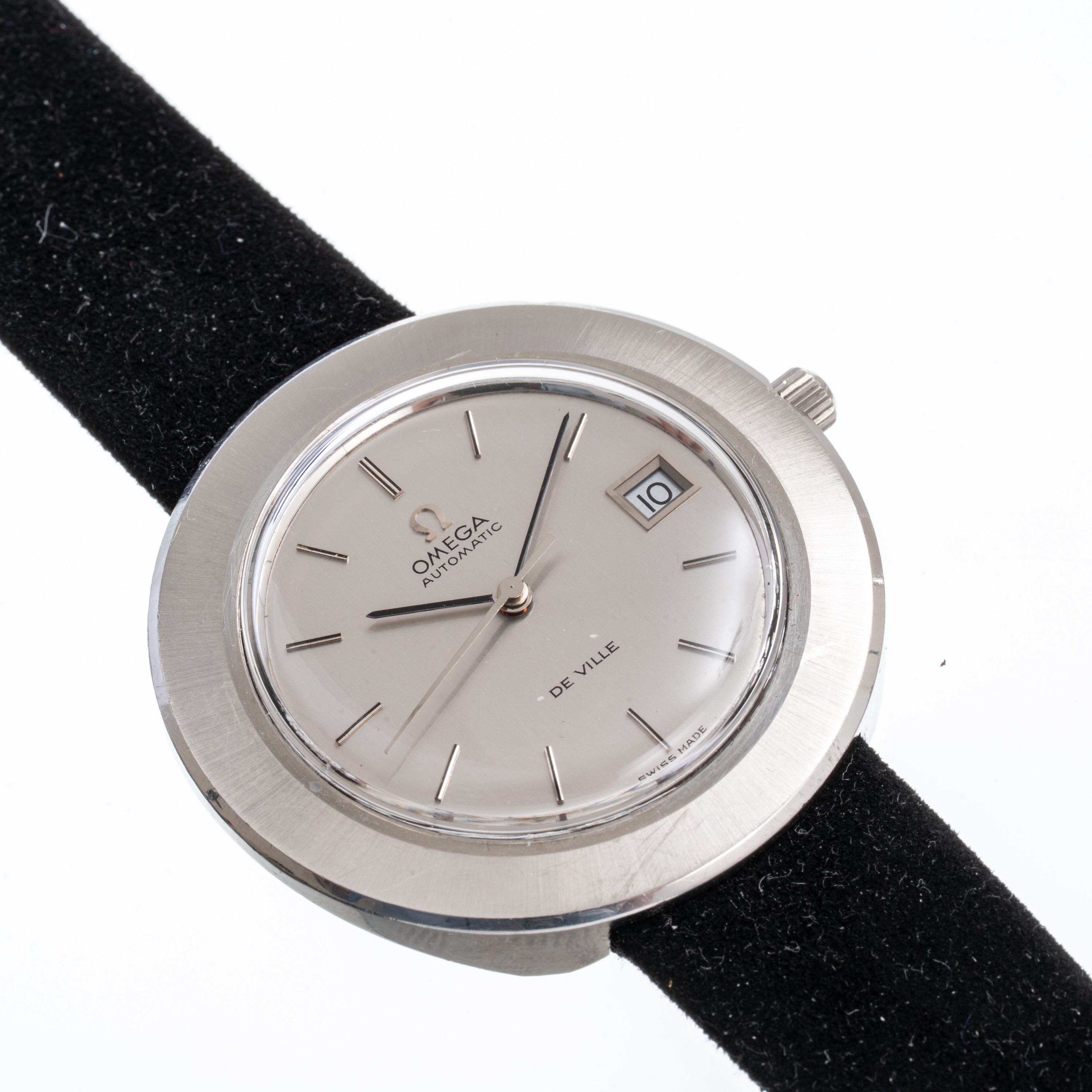 Omega - Disco Volante, orologio solo tempo automatico in acciaio con quadrante grigio (anni '70)