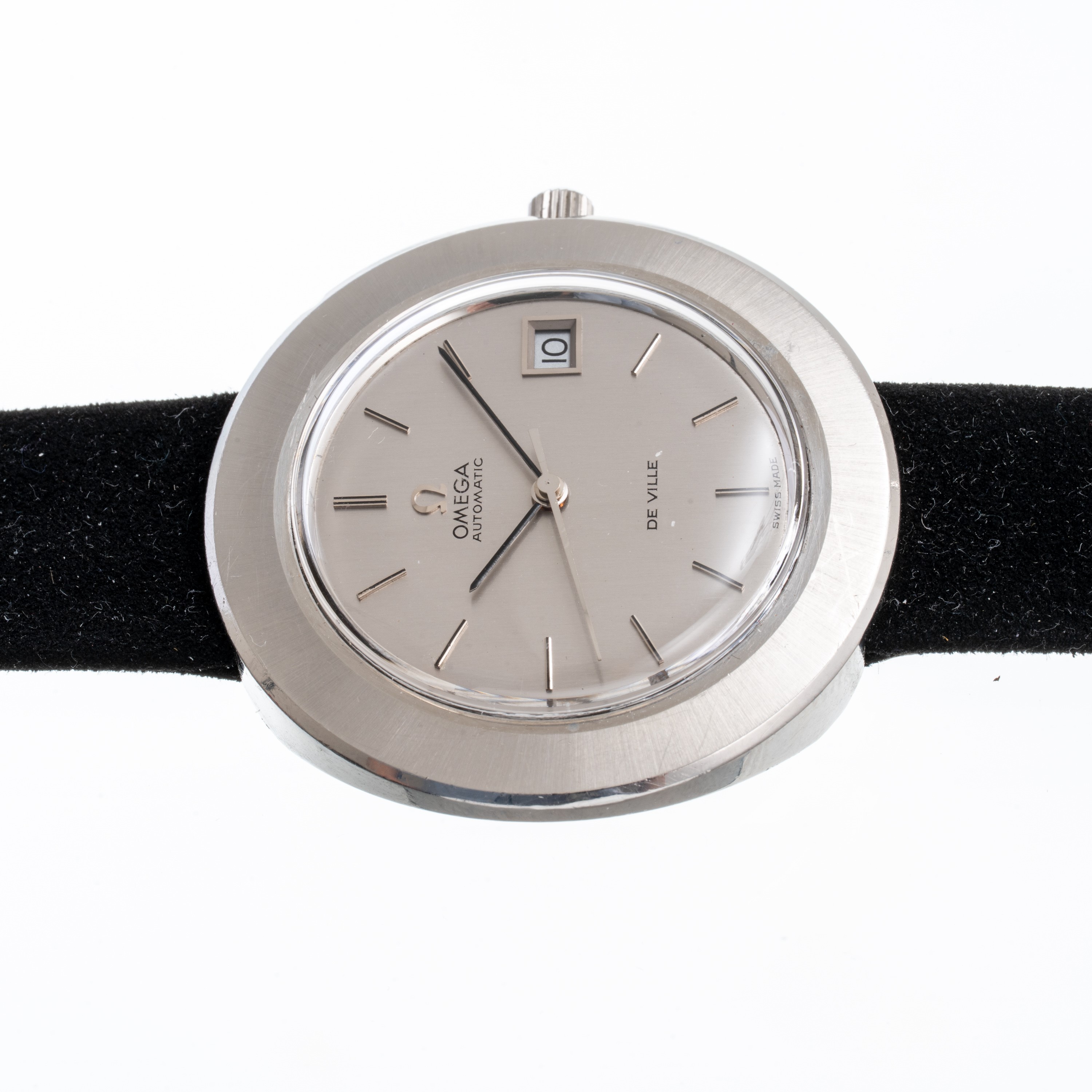 Omega - Disco Volante, orologio solo tempo automatico in acciaio con quadrante grigio (anni '70)