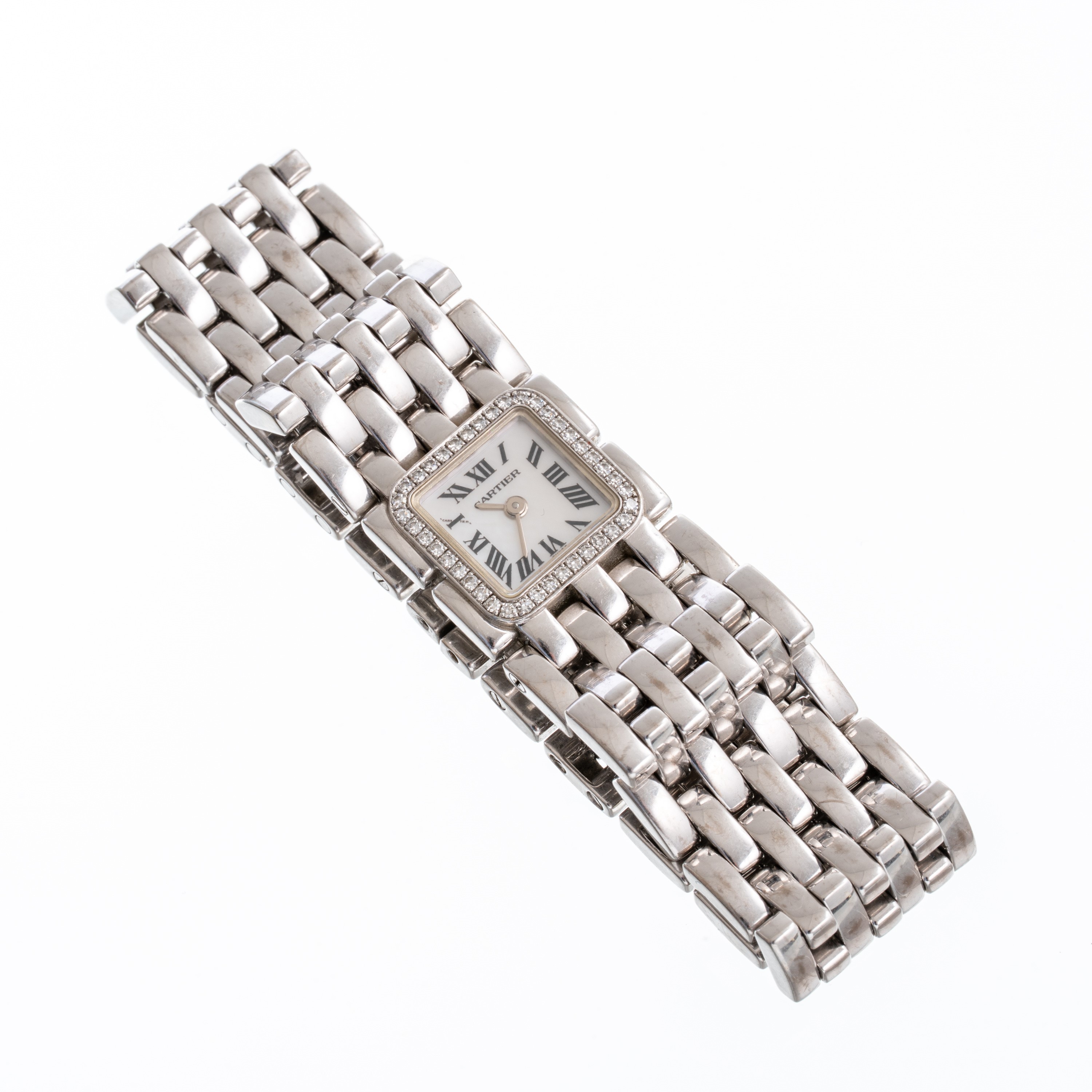 Cartier - Lady Panthere Ruban 2422, orologio solo tempo al quarzo in oro bianco 18kt con quadrant...