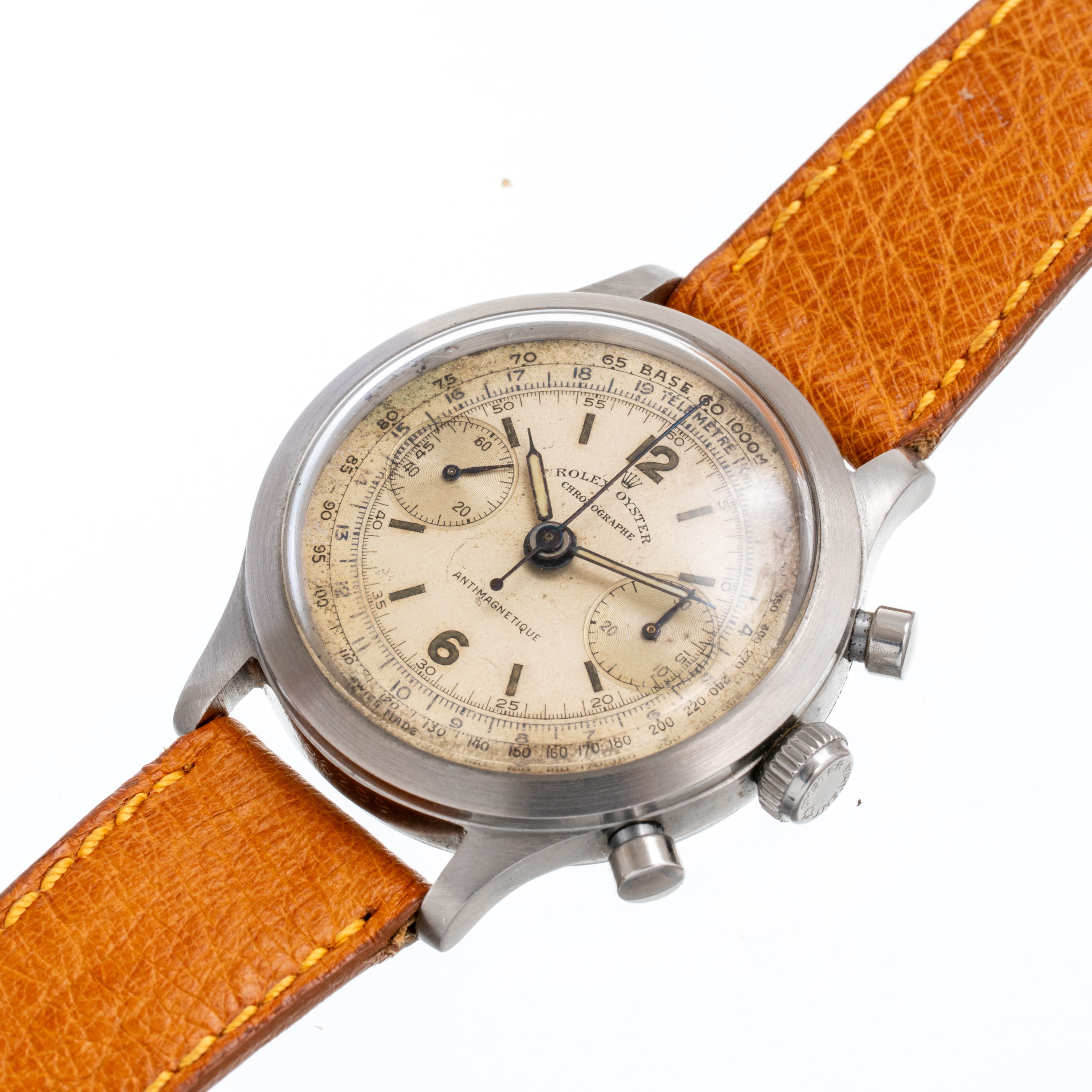 Rolex - Barilotto cronografo a carica manuale in acciaio con quadrante bianco (Ref. 3525, ca. 194...