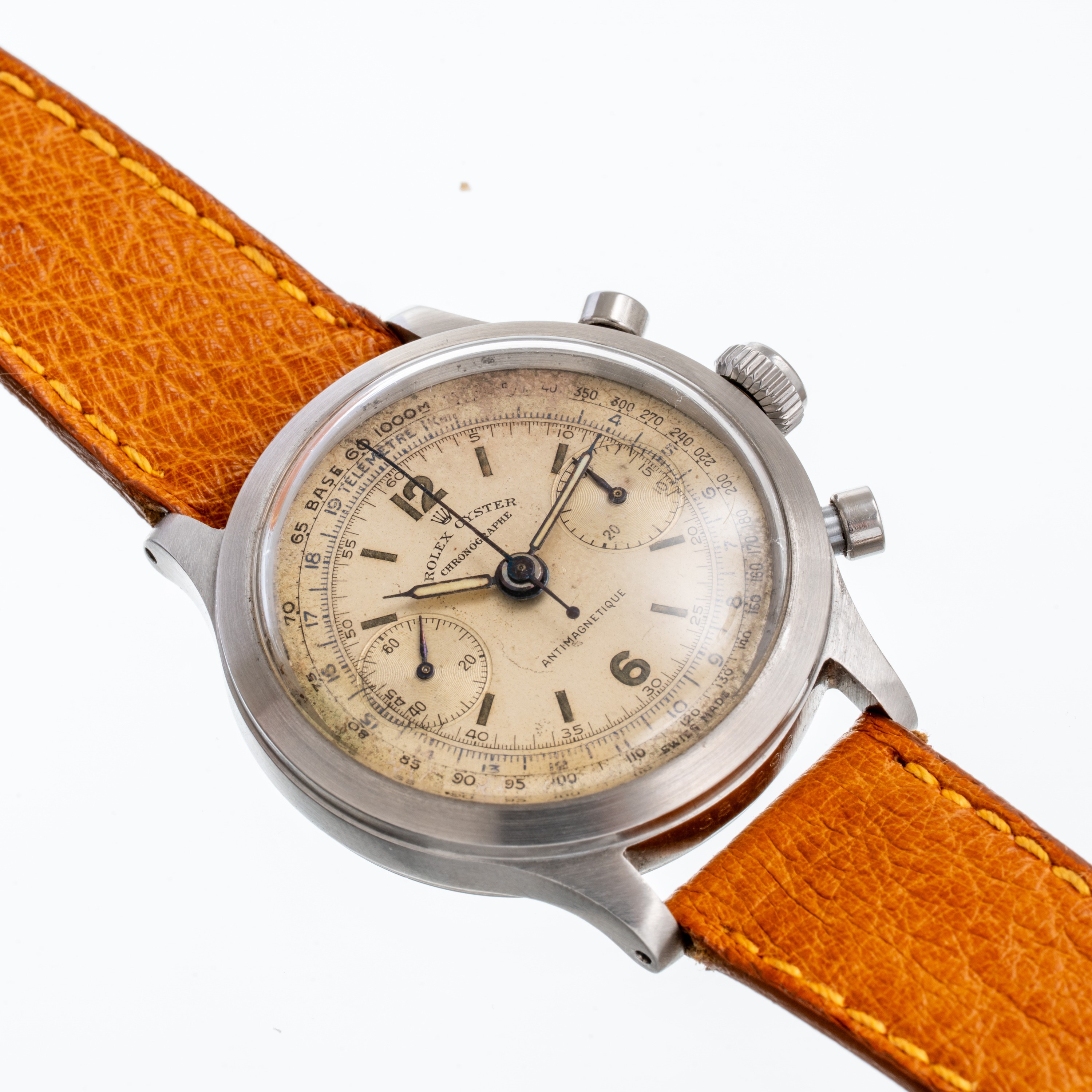 Rolex - Barilotto cronografo a carica manuale in acciaio con quadrante bianco (Ref. 3525, ca. 194...