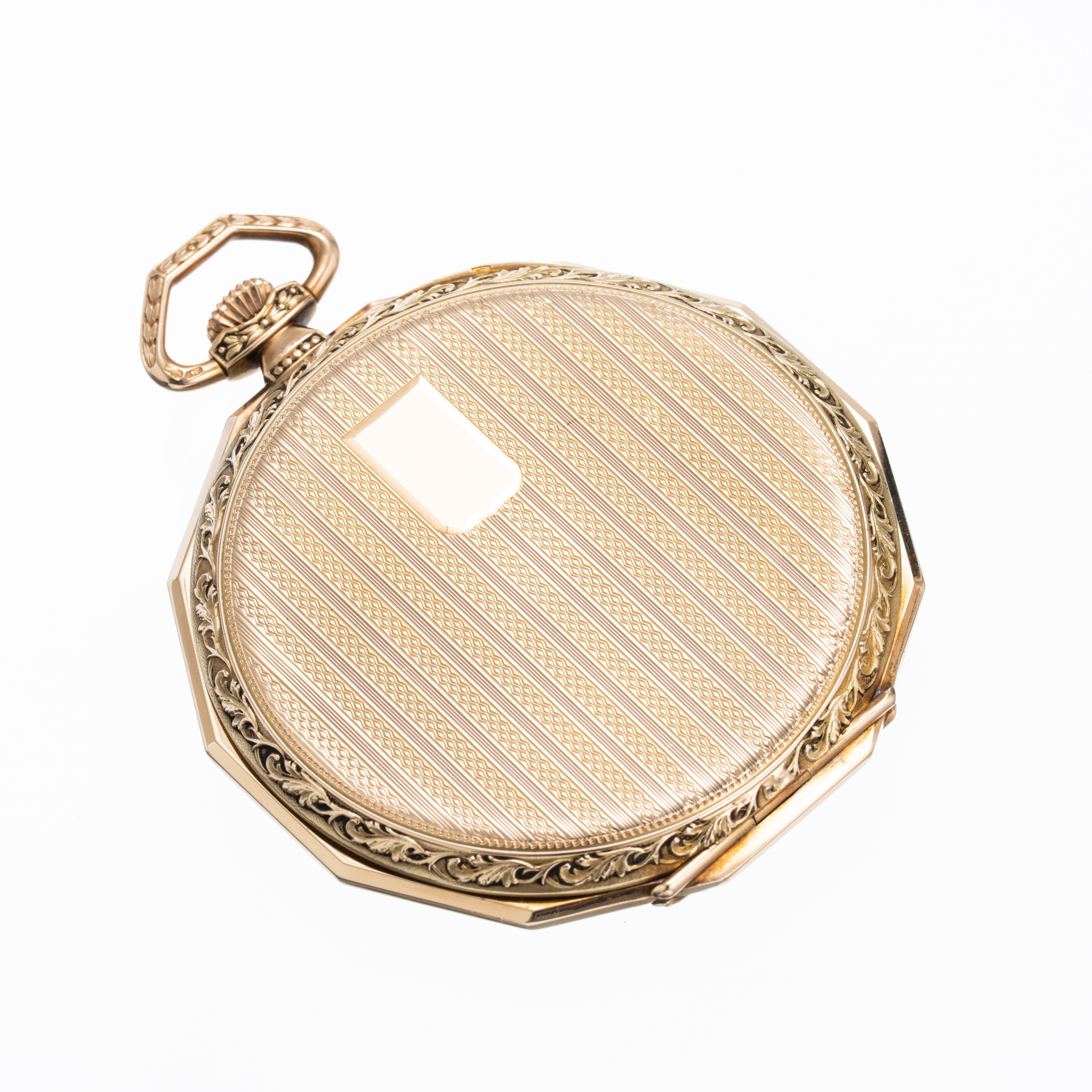 Iwc - Orologio da tasca in oro giallo 14kt con quadrante bianco e carica manuale (anni 1920-1930)