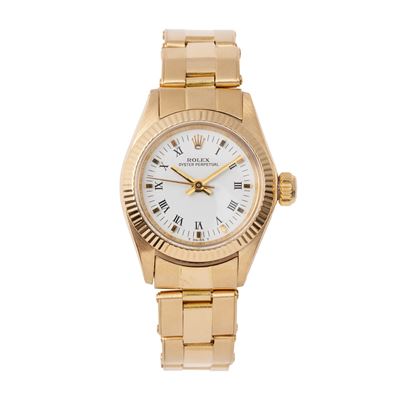 Oyster Perpetual Lady 6719, orologio solo tempo automatico in oro giallo 18 kt (1975 circa)