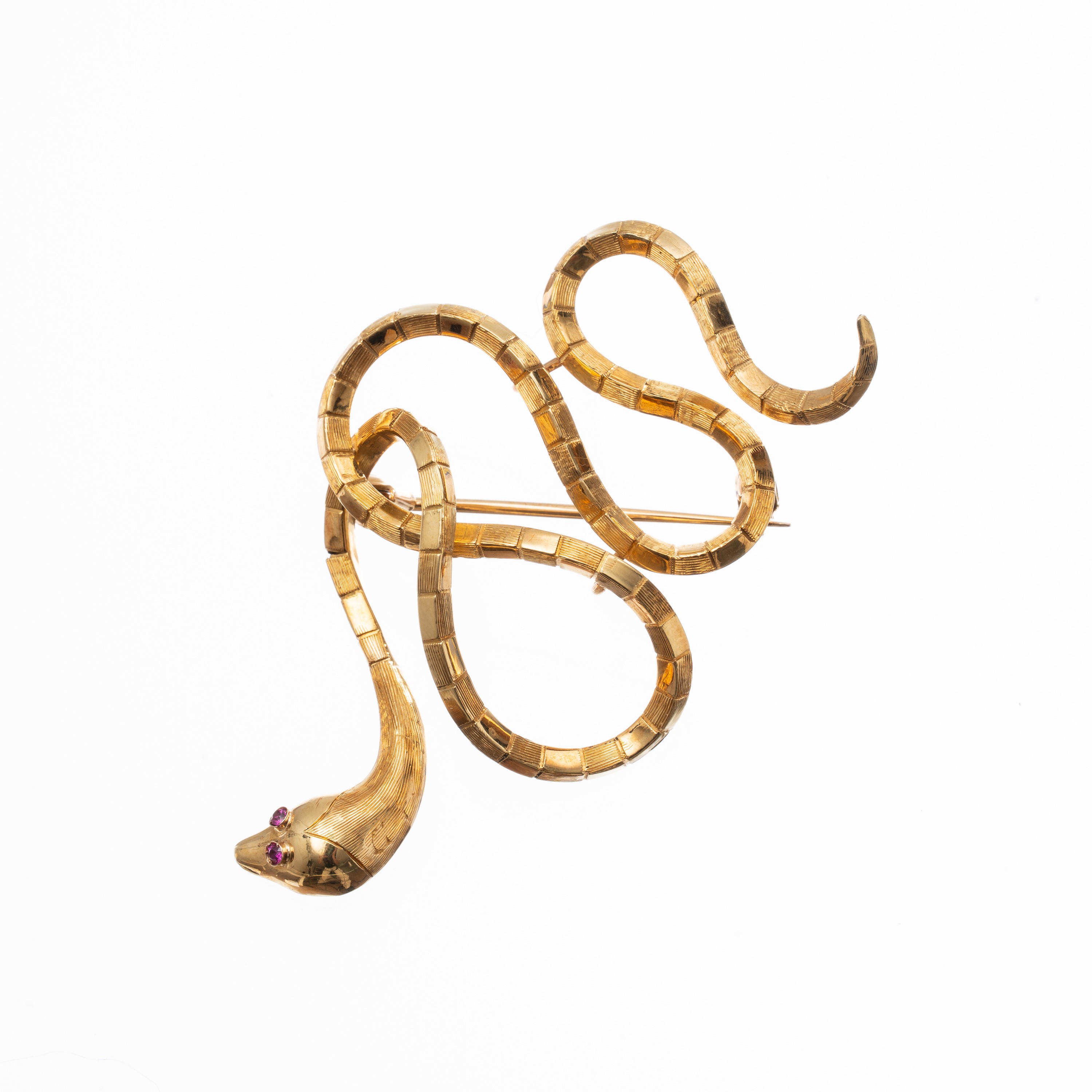 Spilla, oro giallo 18 kt a forma di serpente (anni '30 circa)