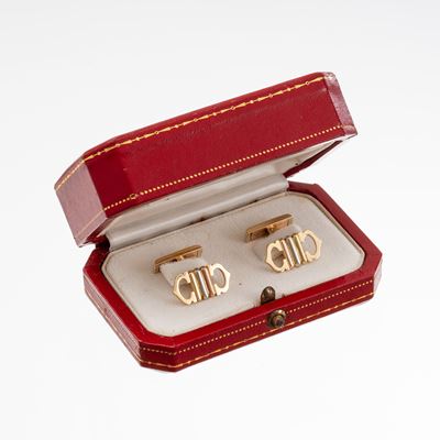Gemelli in oro giallo 18 kt a tre colori