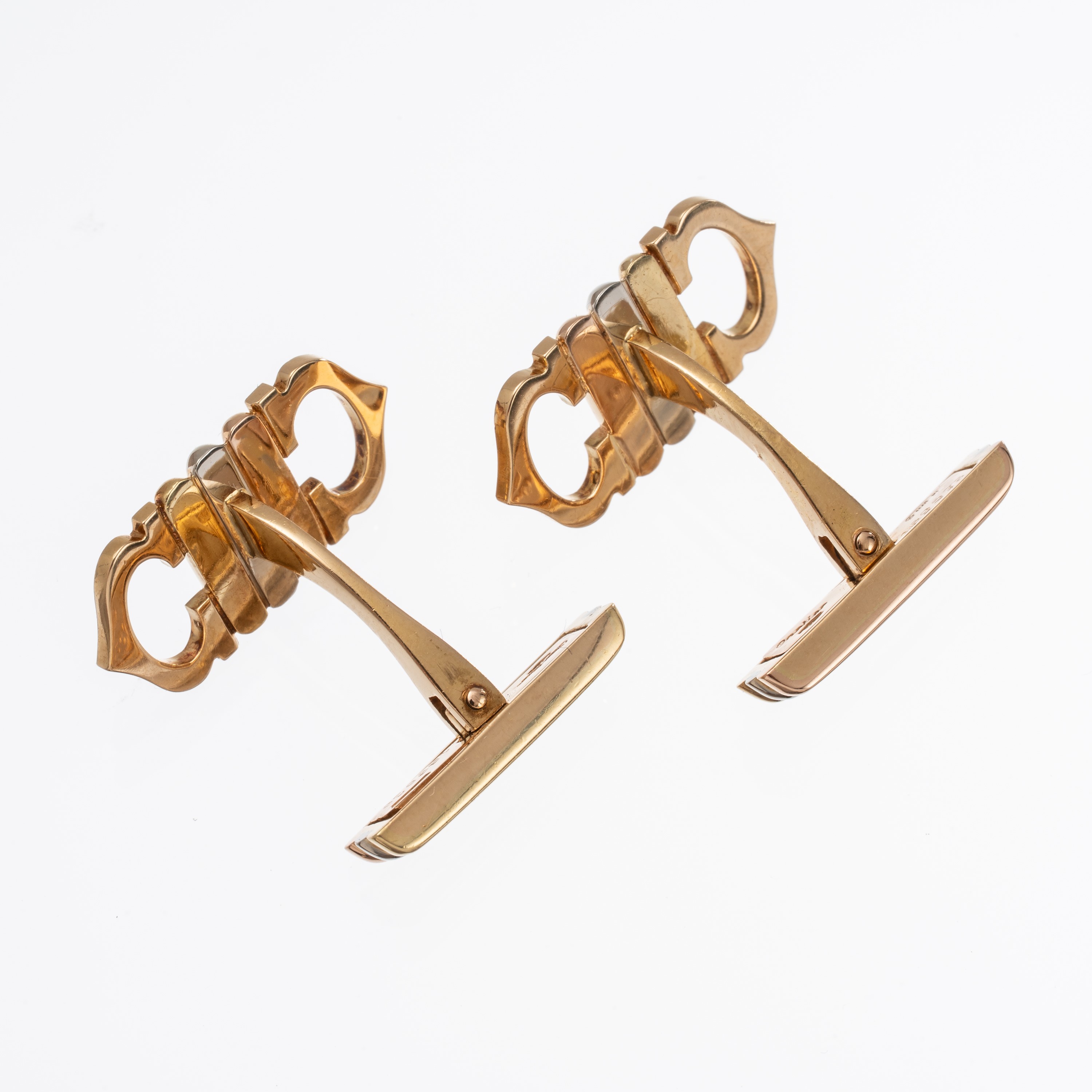Cartier - Gemelli in oro giallo 18 kt a tre colori