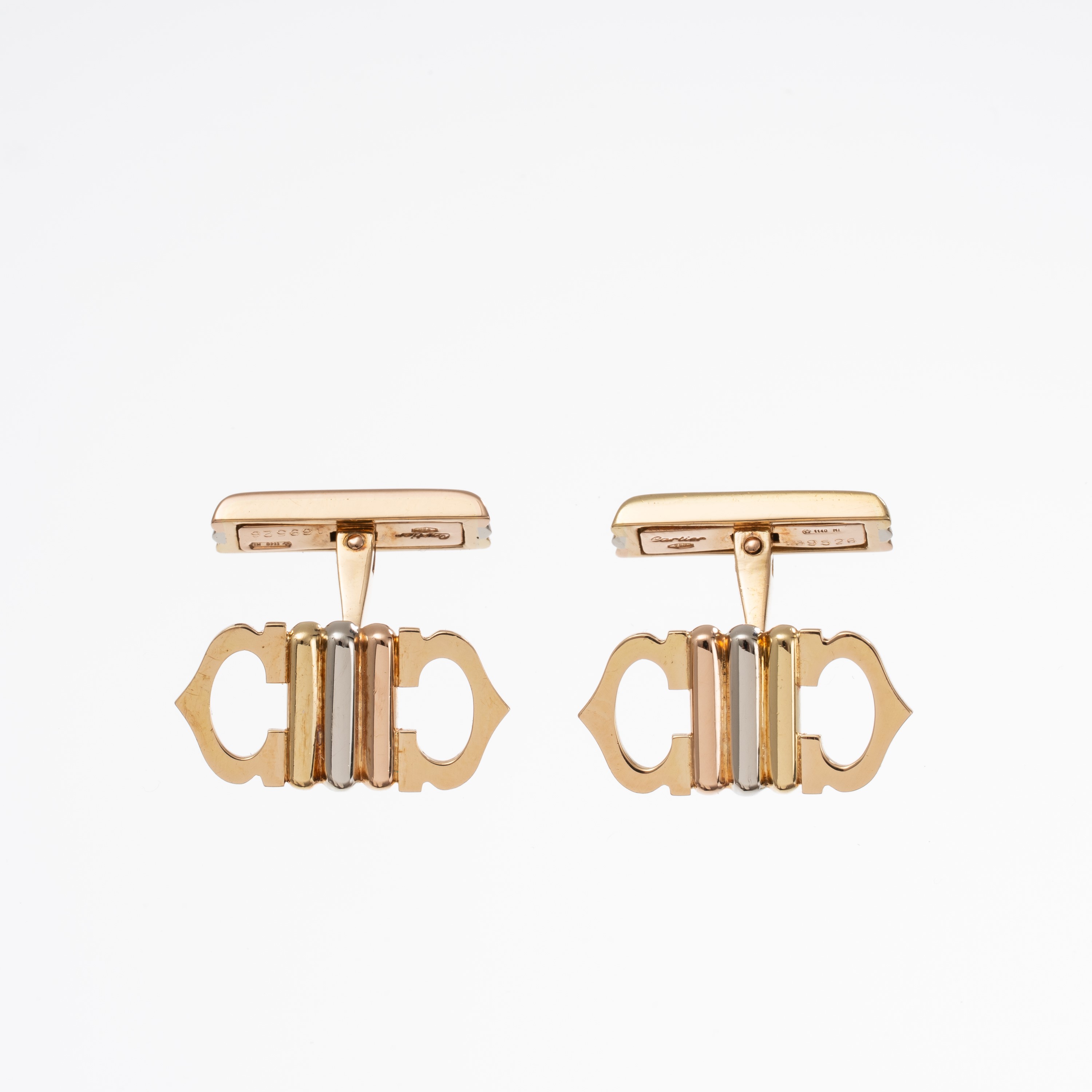 Cartier - Gemelli in oro giallo 18 kt a tre colori