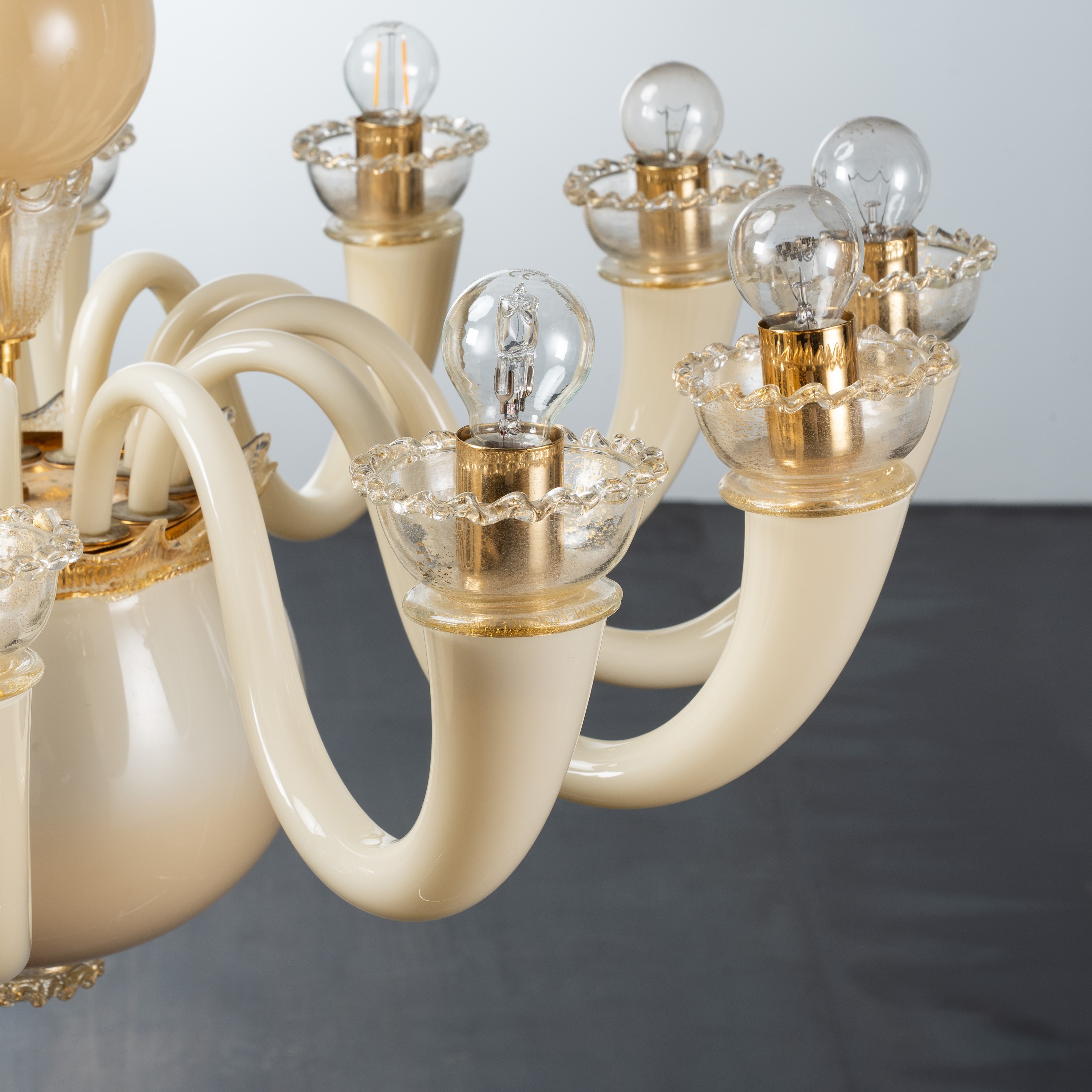 Gio Ponti - Lampadario '99.81' in vetro policromo e metallo dorato