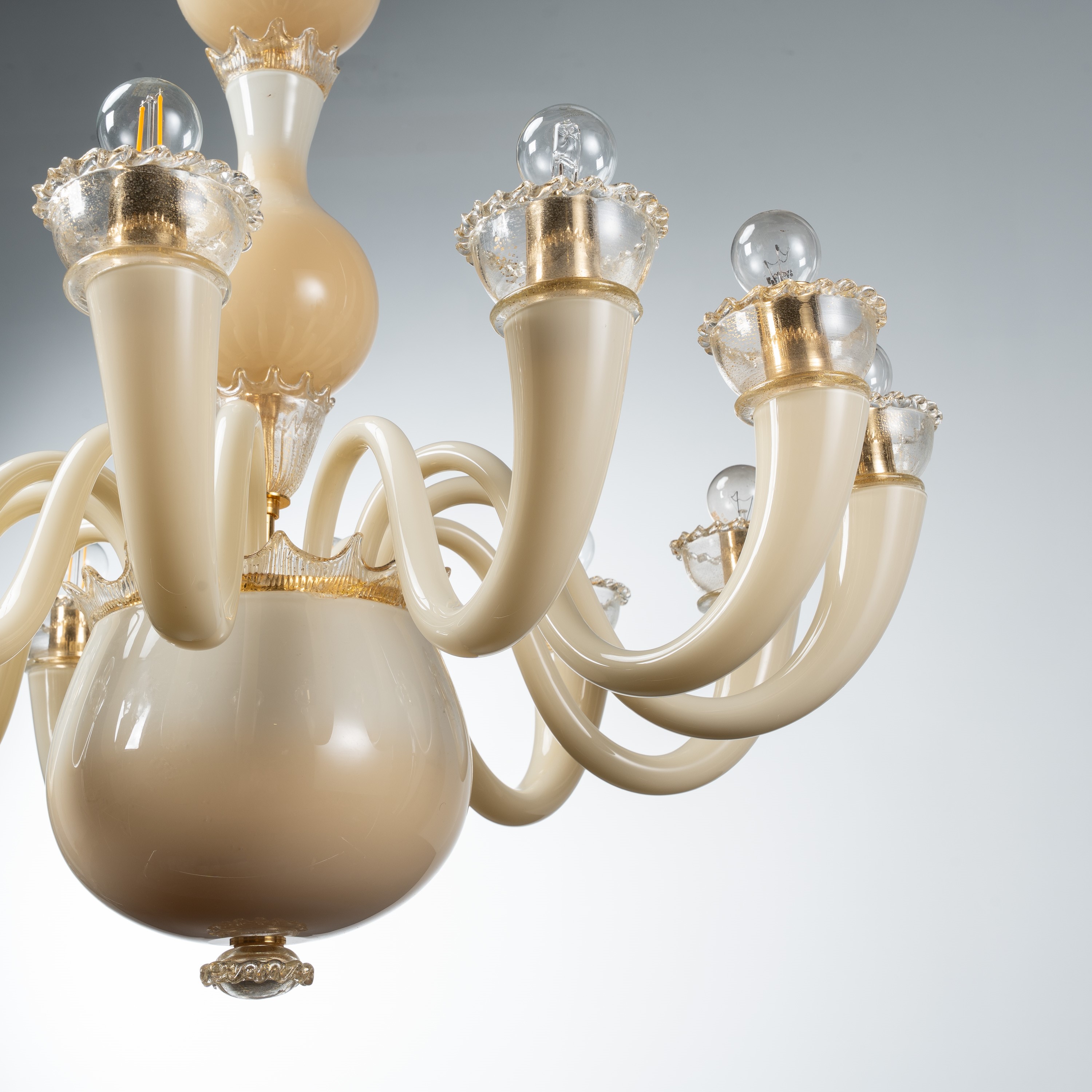 Gio Ponti - Lampadario '99.81' in vetro policromo e metallo dorato