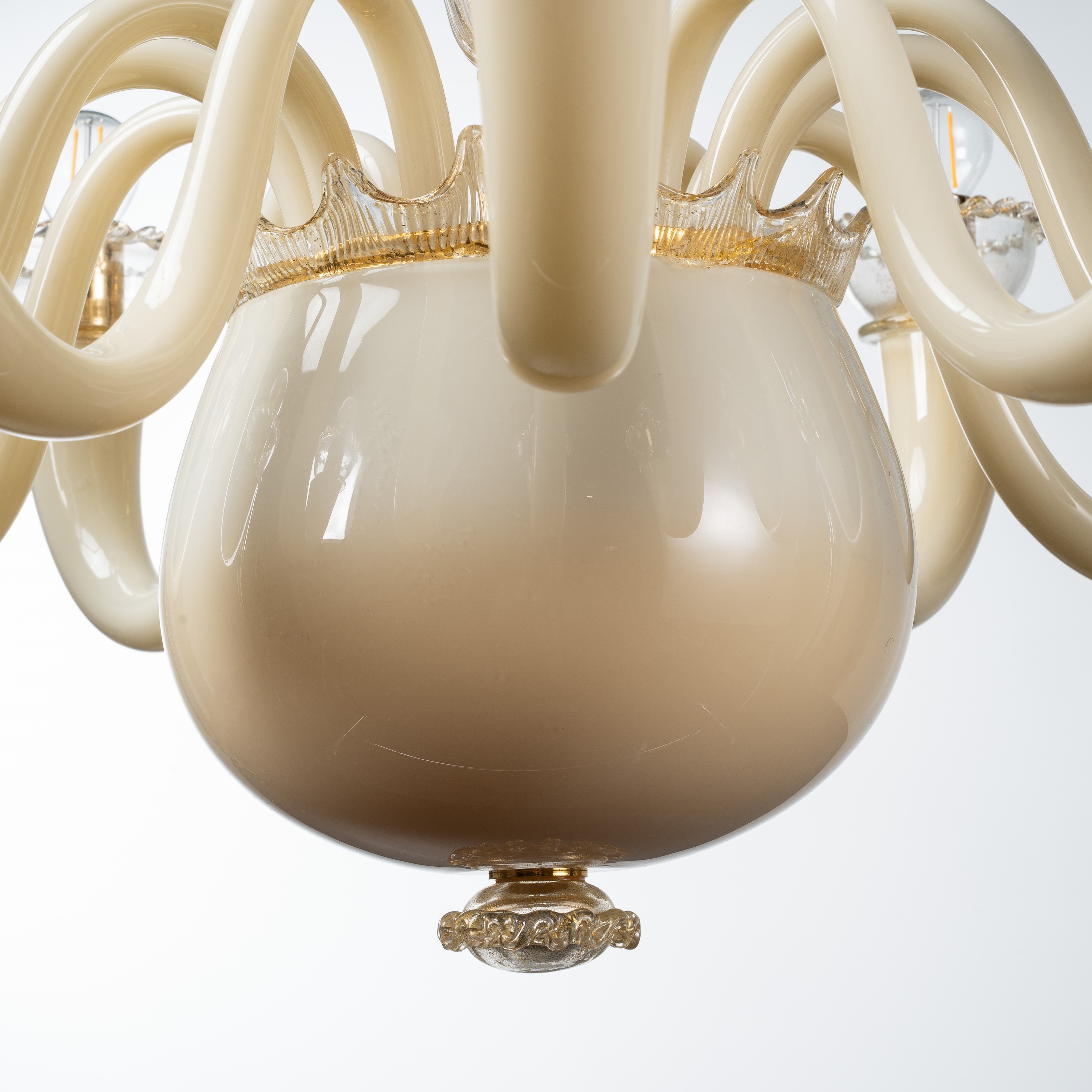 Gio Ponti - Lampadario “99.81” in vetro policromo e metallo dorato (produzione Venini)