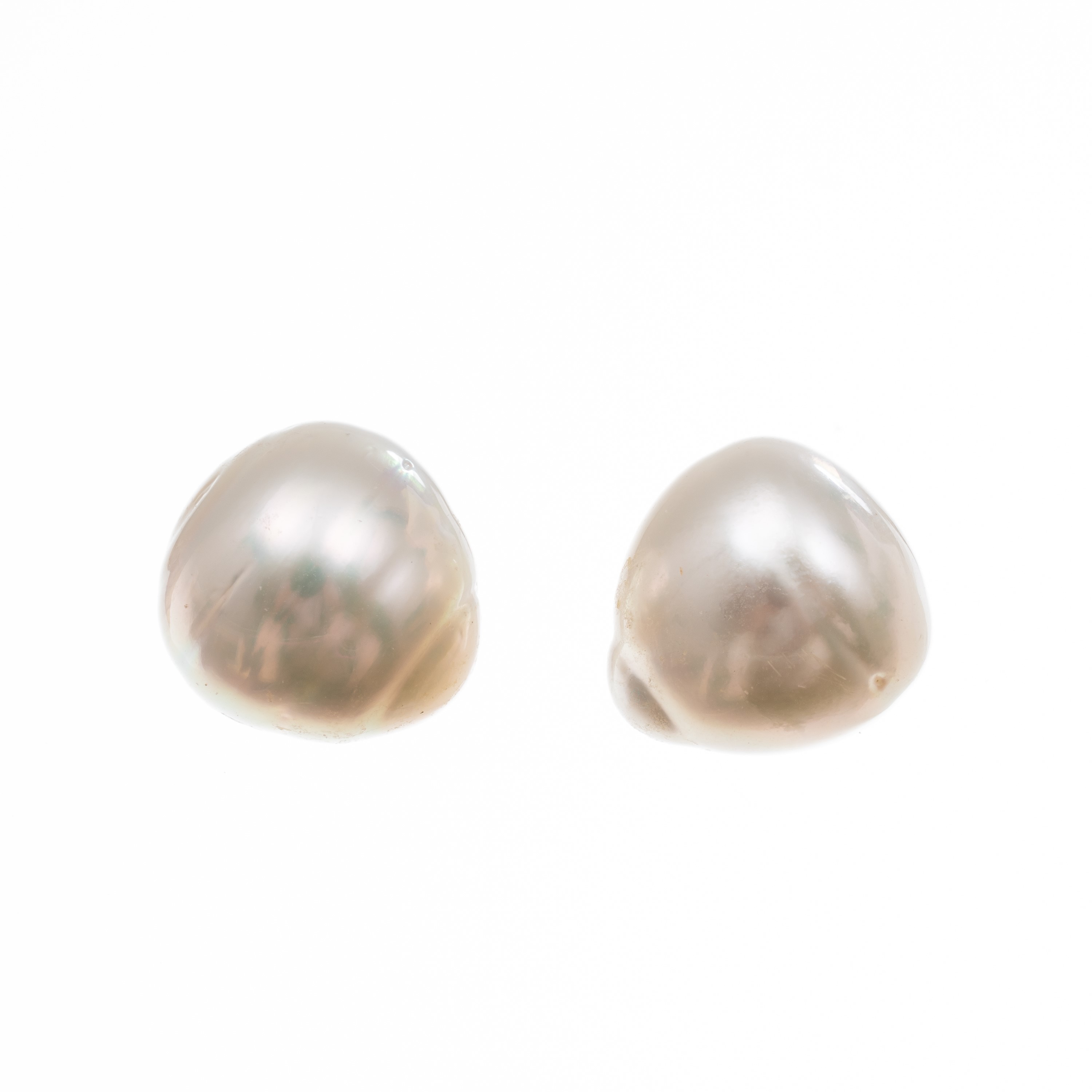 Coppia di perle australiane non forate, 16 mm