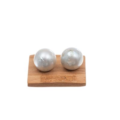 Coppia di perle australiane non forate, 15/16 mm