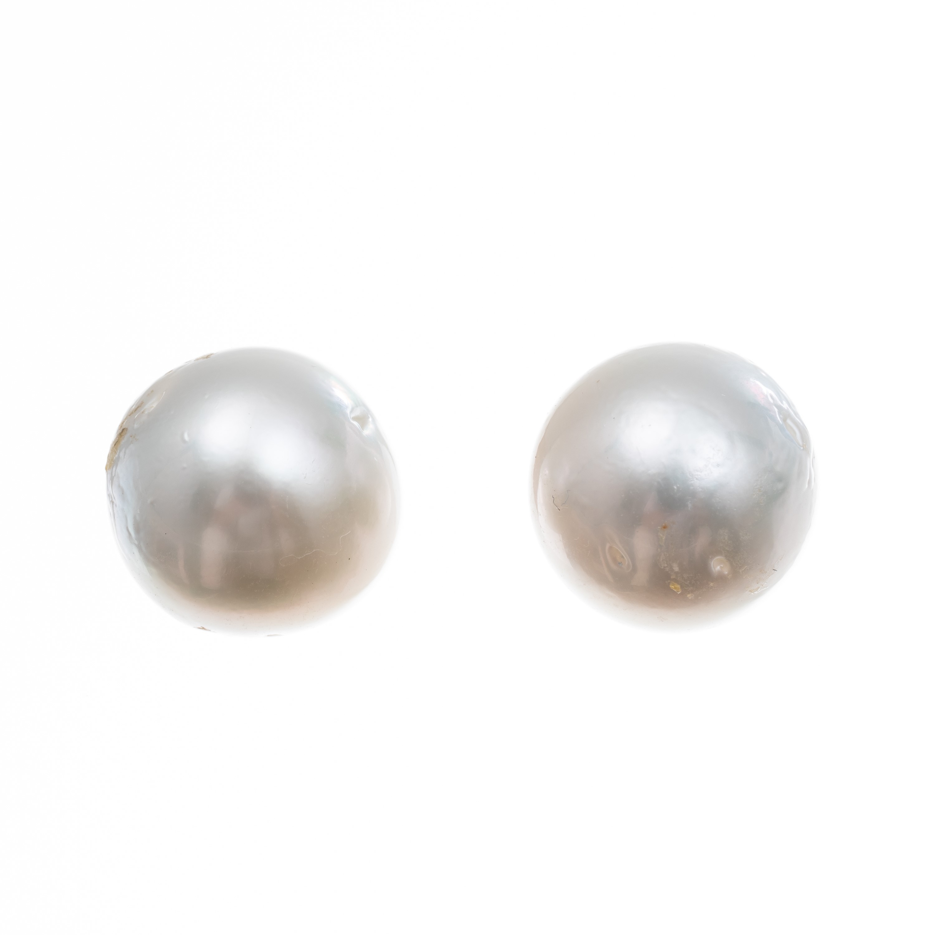 Coppia di perle australiane non forate, 15/16 mm