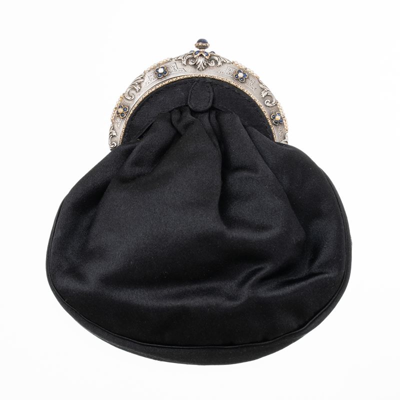 M. Buccellati - Borsetta da sera con chiusura in argento e inserti in oro rosa