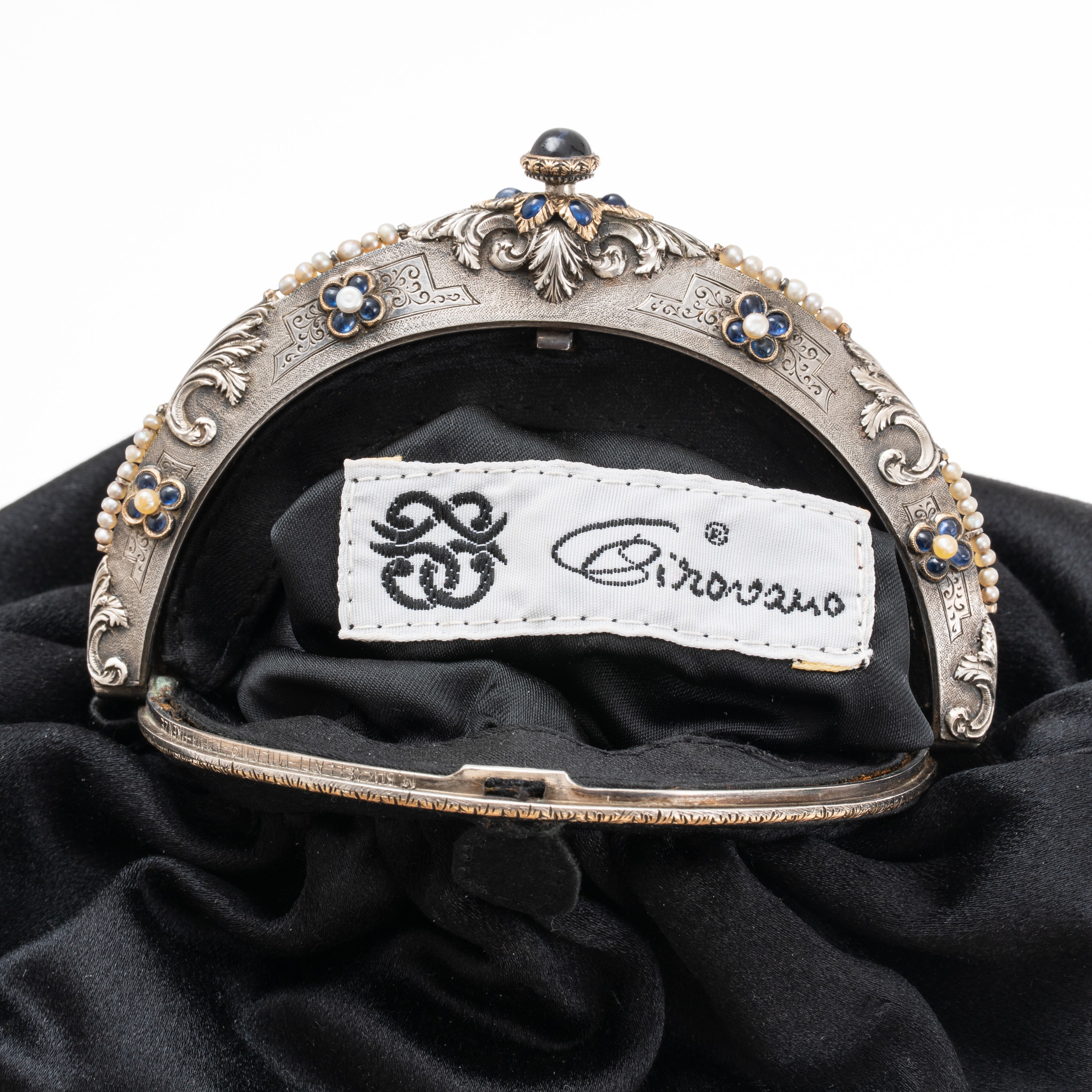 M. Buccellati - Borsetta da sera con chiusura in argento e inserti in oro rosa
