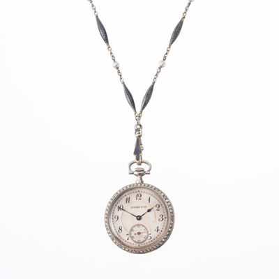 Golay Fils & Stahl (Tiffany & Co.), Orologio-giog(i)ello pendentif, oro 18 kt, smalti, diamanti, ...