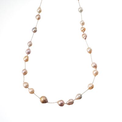 Collana di perle barocche in oro giallo 18 kt