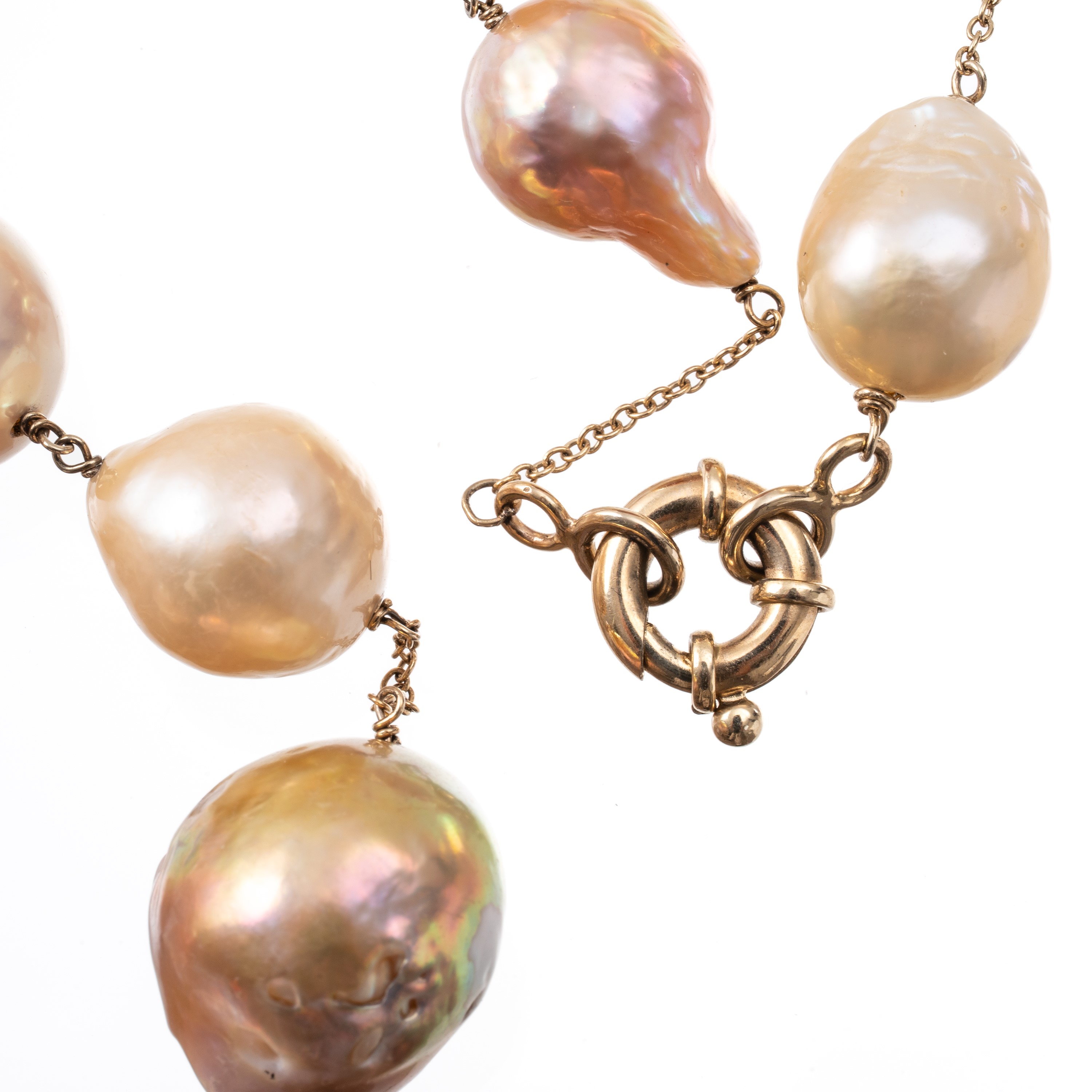 Collana di perle barocche in oro giallo 18 kt