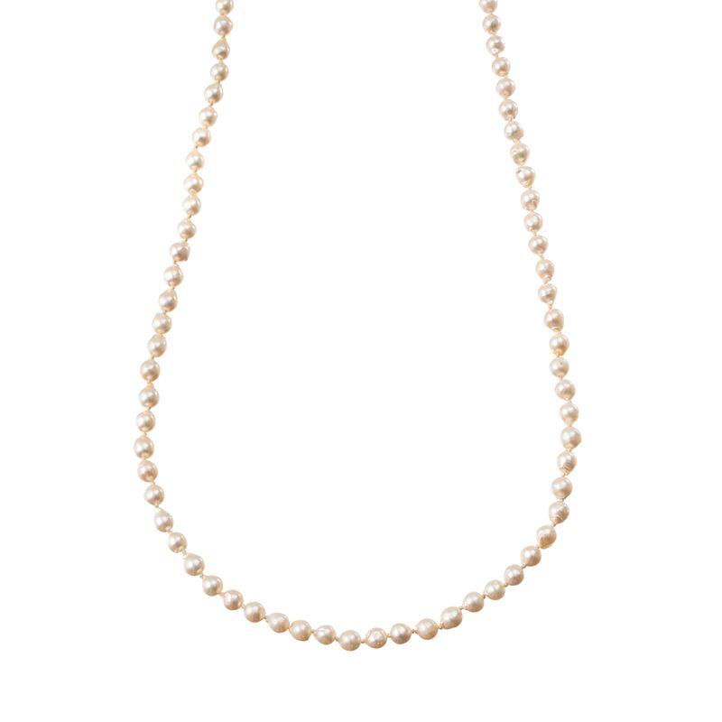 Collana di perle barocche con diamanti e chiusura in oro giallo 18 kt