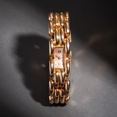 Orologio da polso in oro rosa 18 kt a carica manuale ref. 1623 (quadrante rosa)