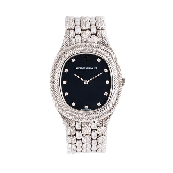 AUDEMARS PIGUET - AUDEMARS PIGUET - FEATHER OROLOGIO SOLO TEMPO IN ORO BIANCO 18 KT AL QUARZO CON BRACCIALE INTEGRATO ORO BIANCO 18 KT, QUADRANTE NERO CON INDICI DIAMANTE TAGLIO BRILLANTE