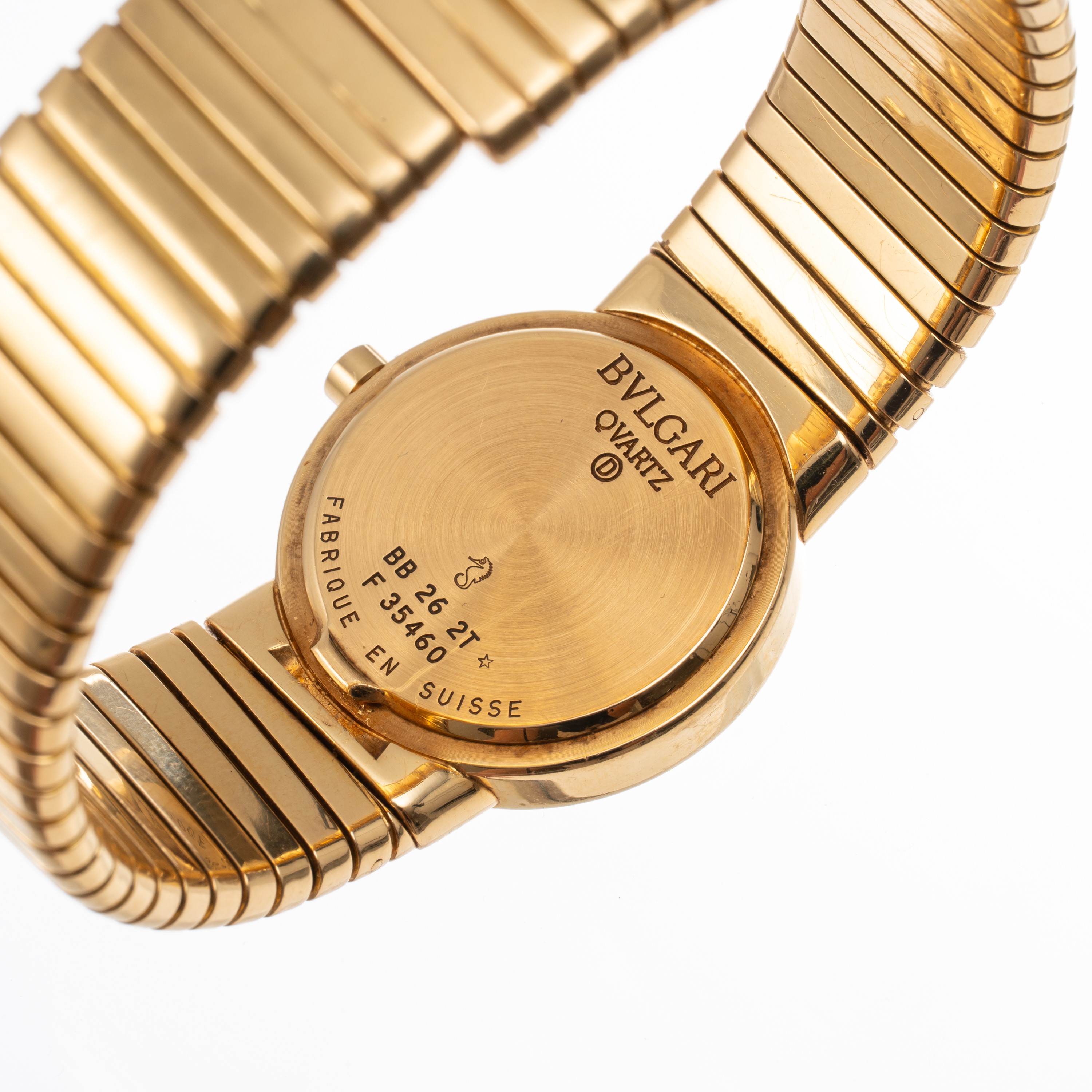 Bulgari - Tubogas BB262T, orologio solo tempo al quarzo in oro giallo 18 kt