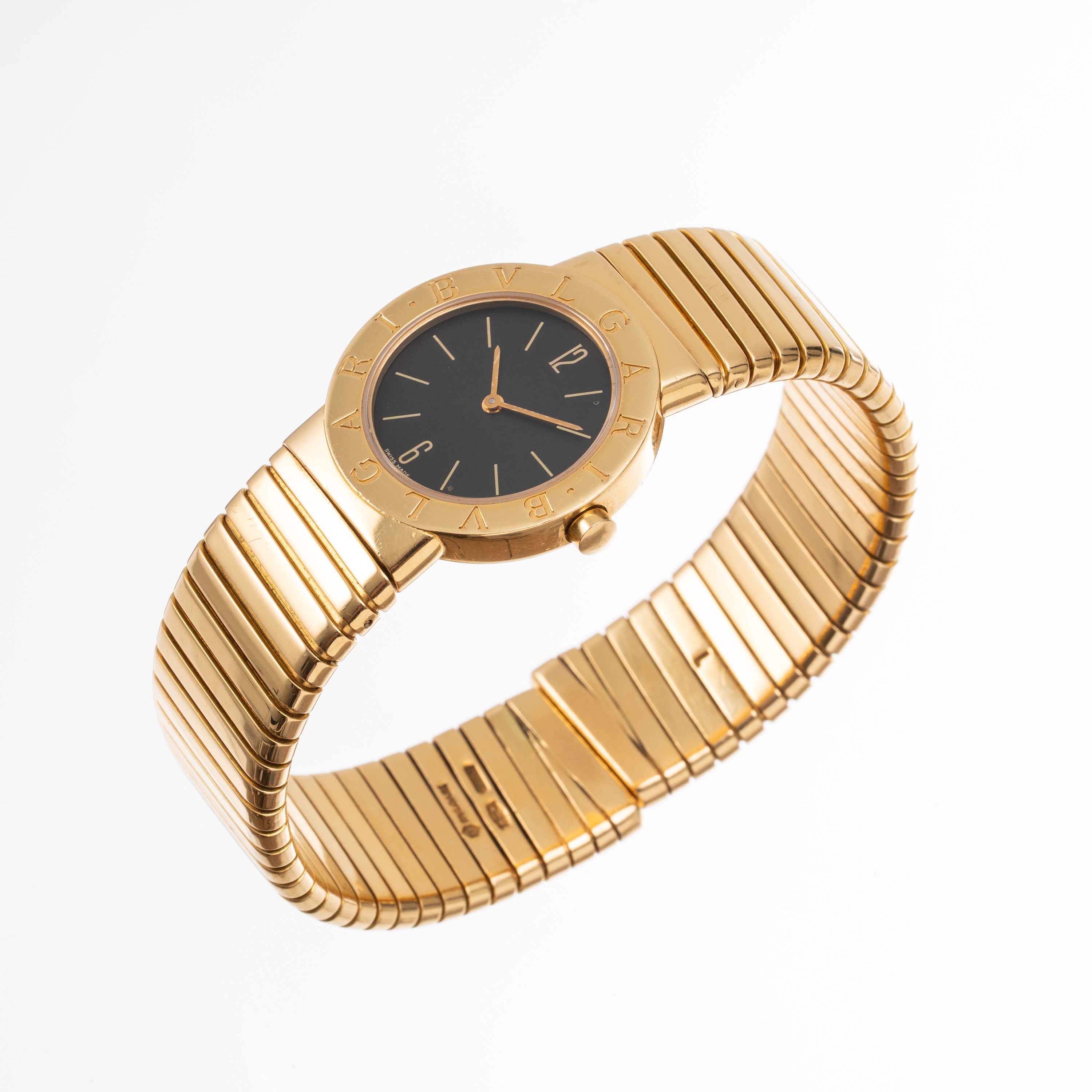 Bulgari - Tubogas BB262T, orologio solo tempo al quarzo in oro giallo 18 kt