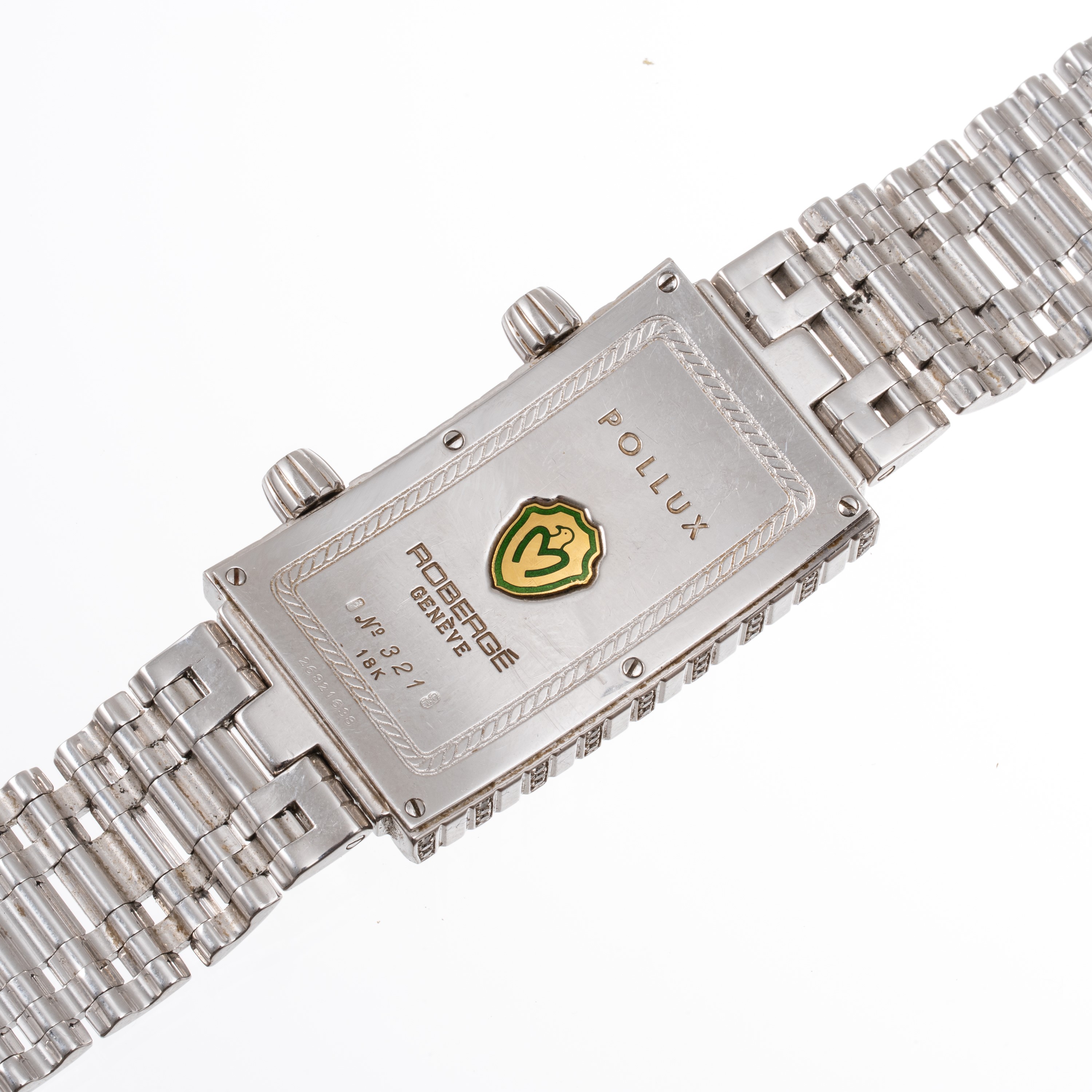 Roberge’ - Robergé, Pollux, orologio Dual Time al quarzo in oro bianco 18 kt con diamanti
