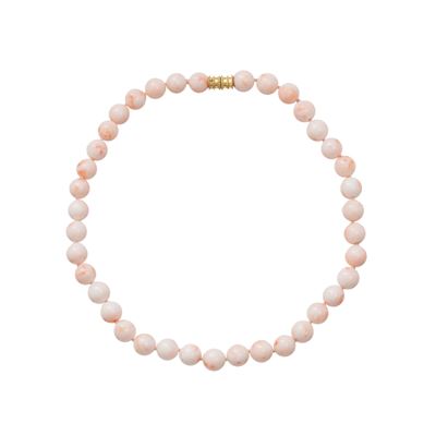 Collana in corallo rosa con chiusura in oro giallo 18 kt