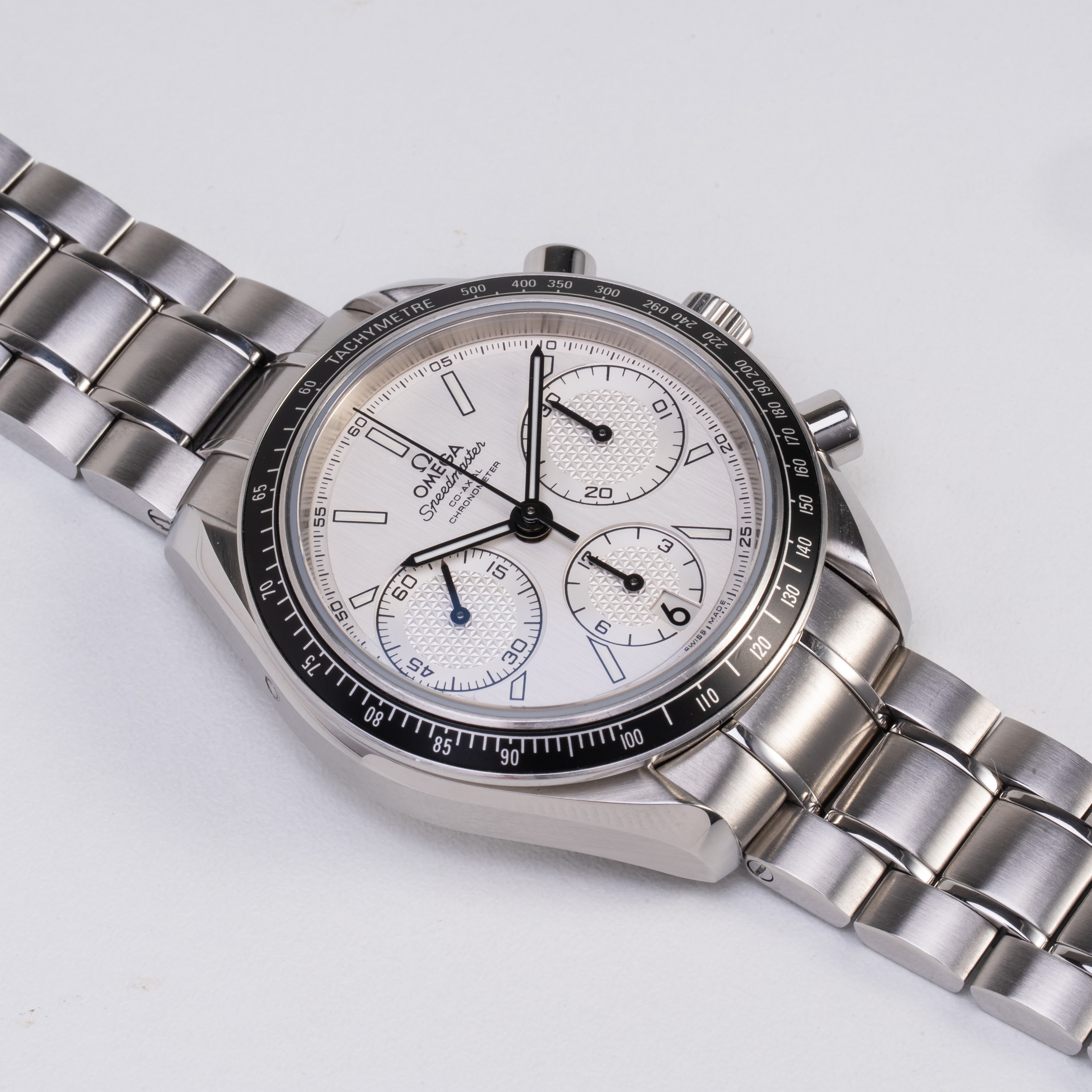 Omega - Speedmaster Racing Co-Axial, cronografo automatico in acciaio con quadrante bianco e data...