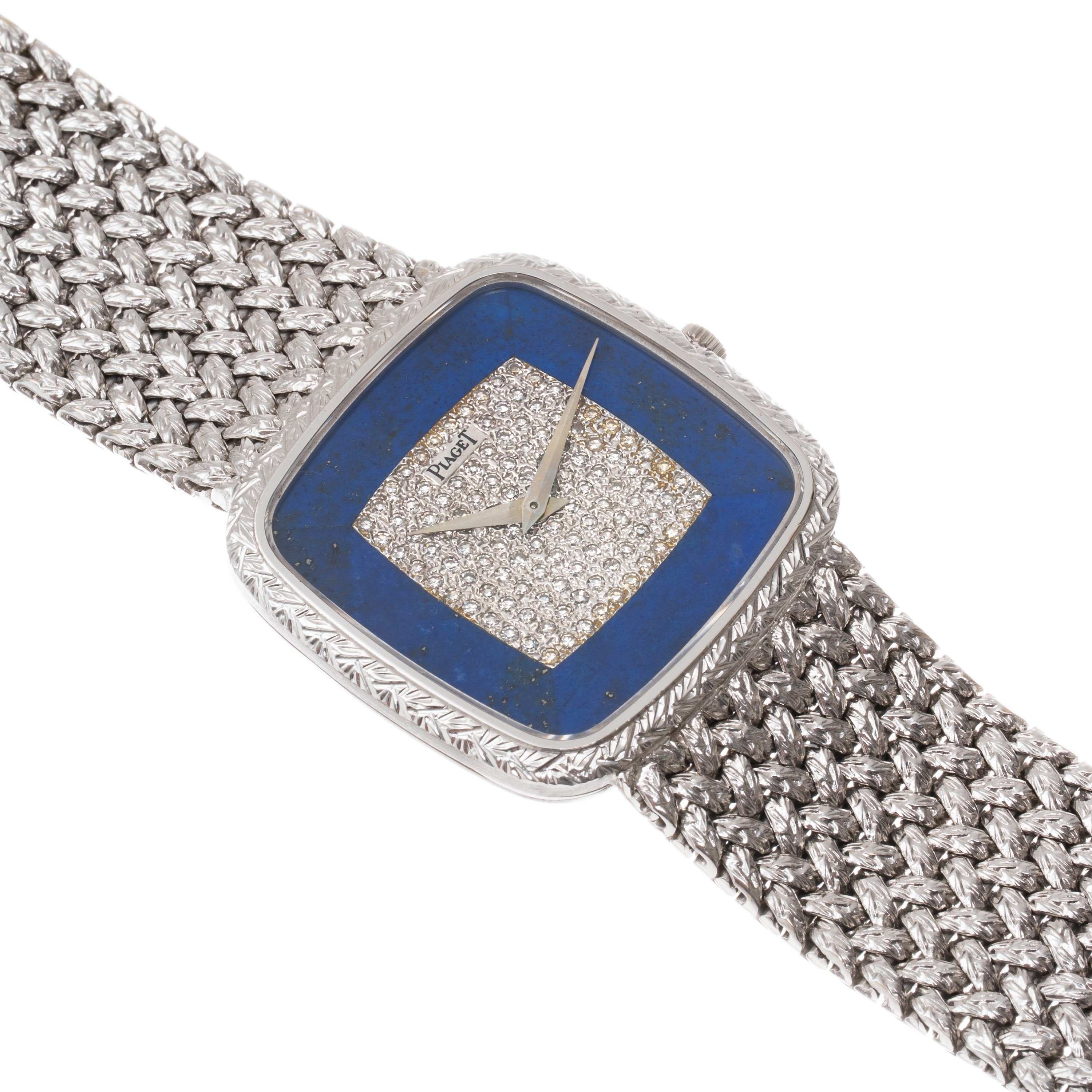 Piaget - Orologio solo tempo in oro bianco 18 kt con quadrante in lapislazzuli e diamanti (Ref. 9...