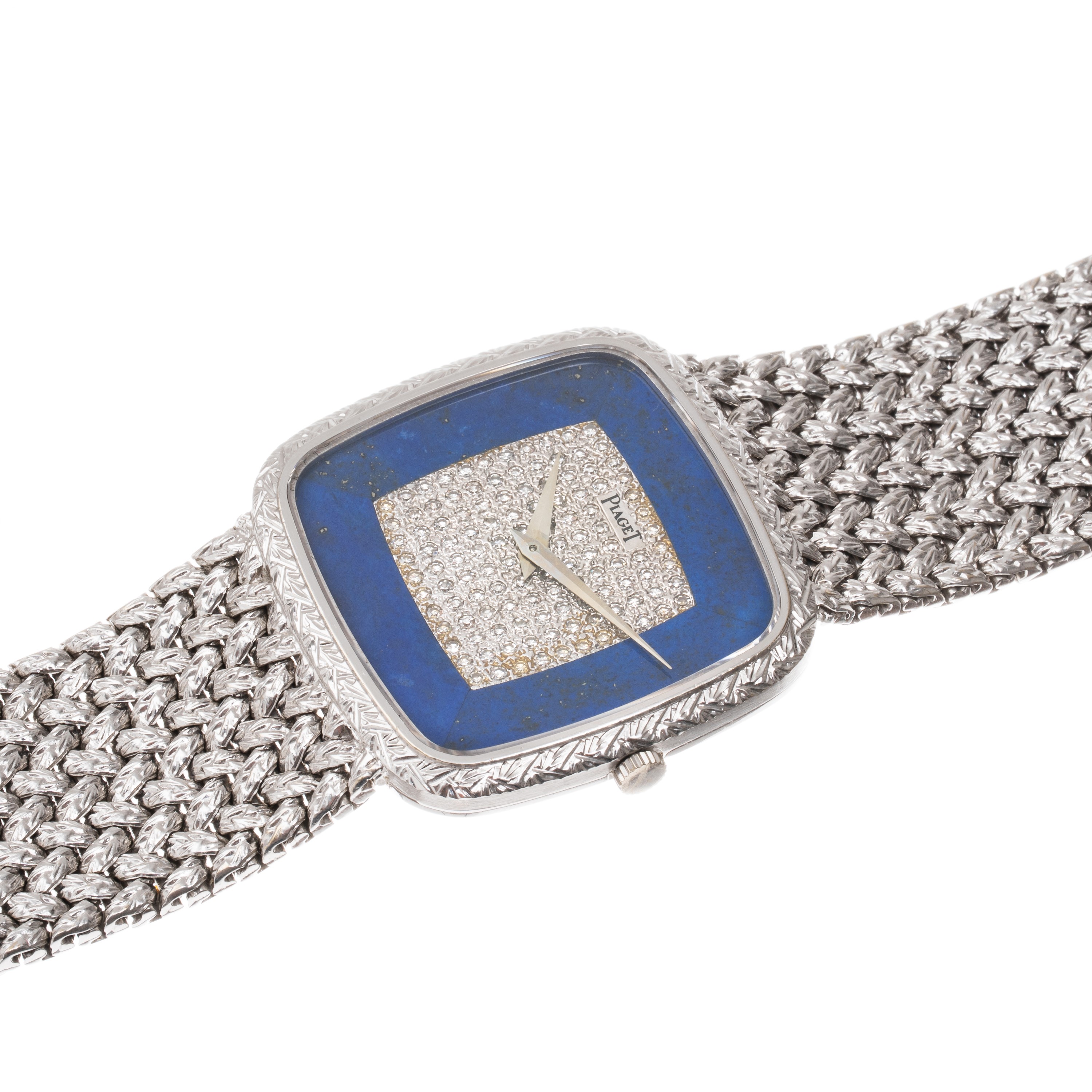 Piaget - Orologio solo tempo in oro bianco 18 kt con quadrante in lapislazzuli e diamanti (Ref. 9...