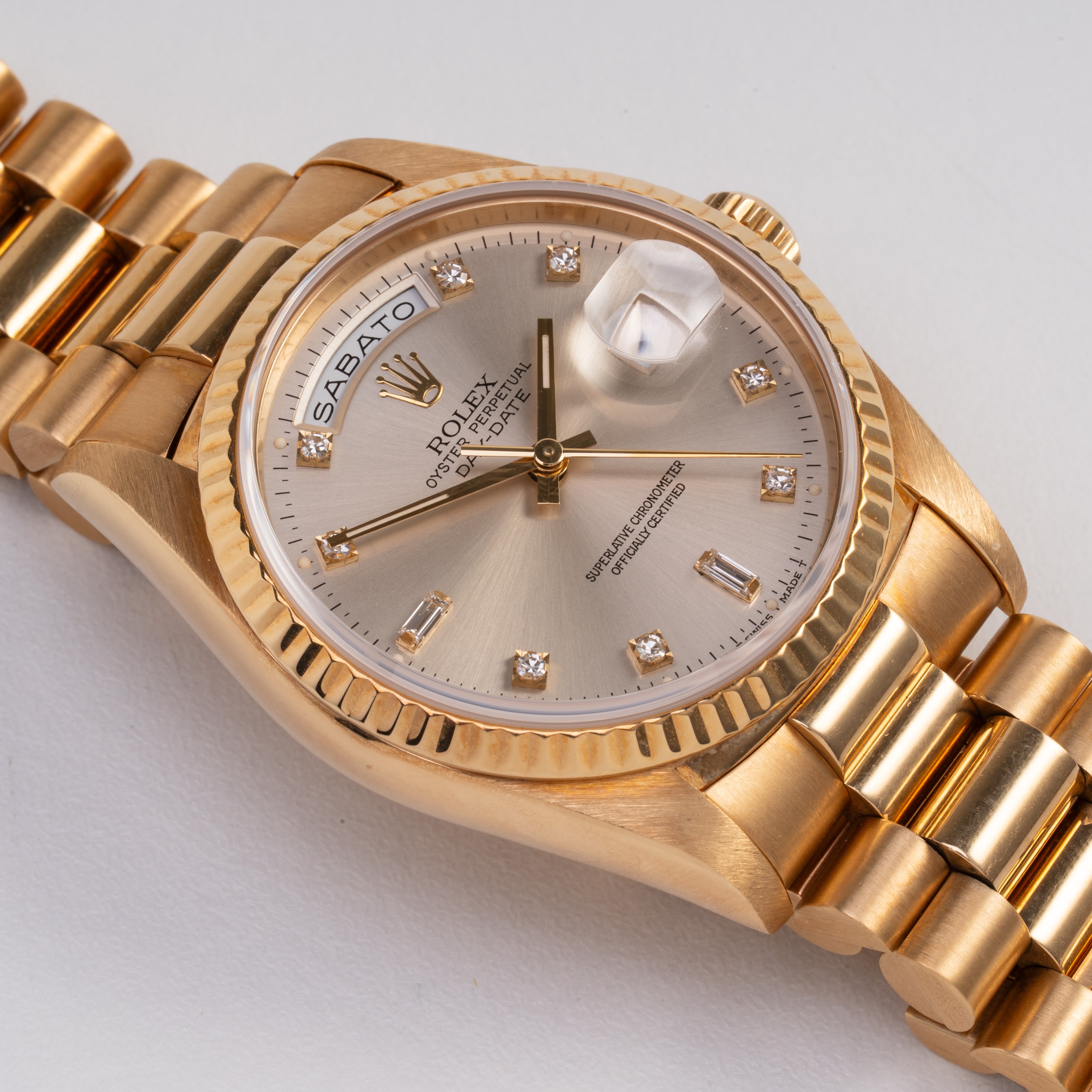 Rolex - Day-Date ref. 18238, 1991, orologio automatico in oro giallo 18 kt con bracciale “Preside...