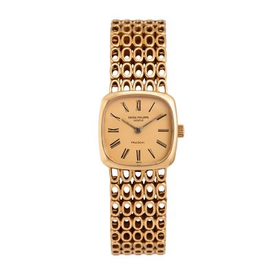 Ellipse — orologio solo tempo a carica manuale in oro giallo 18 kt con quadrante champagne e brac...