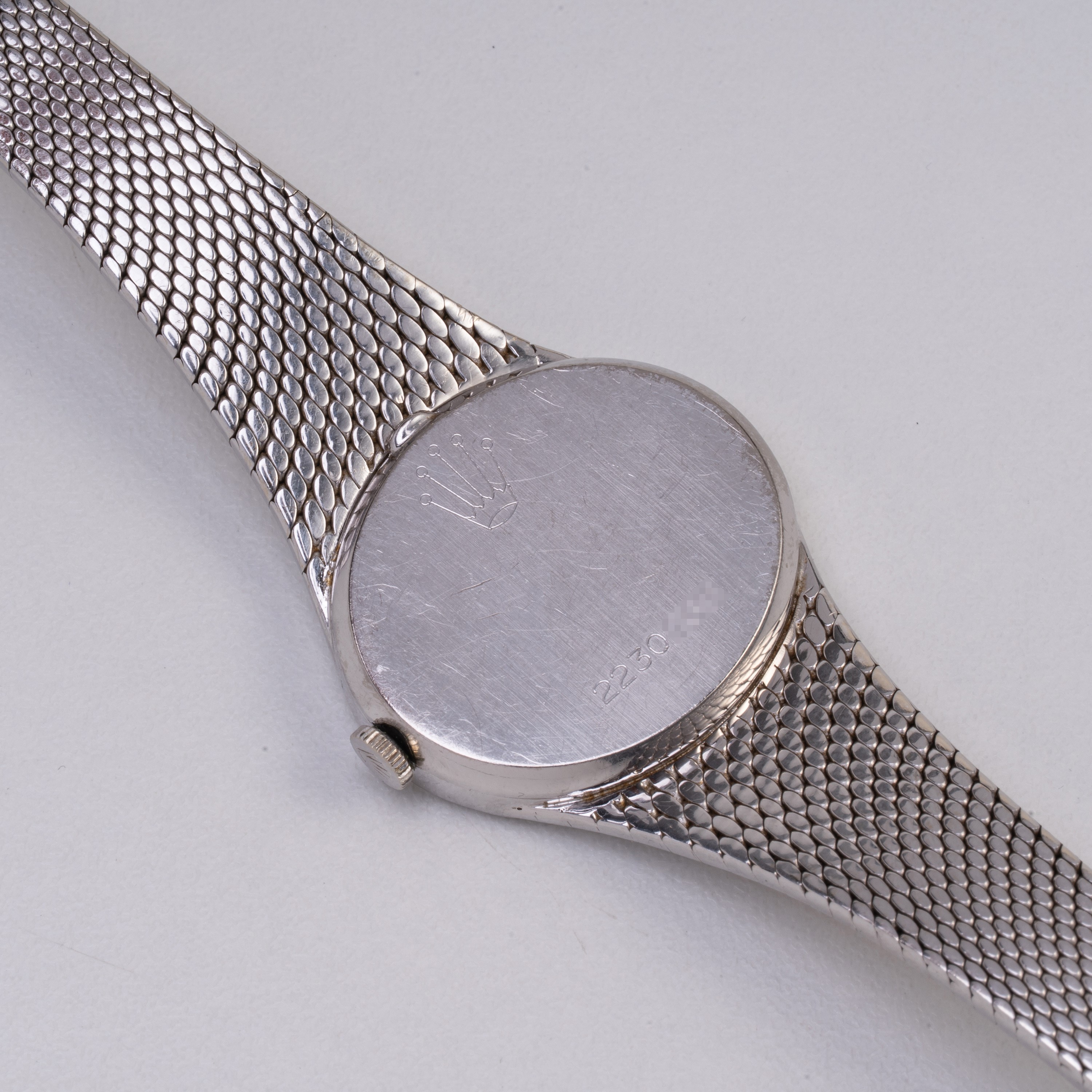 Rolex - Cellini, orologio solo tempo a carica manuale in oro bianco 18 kt con bracciale integrato