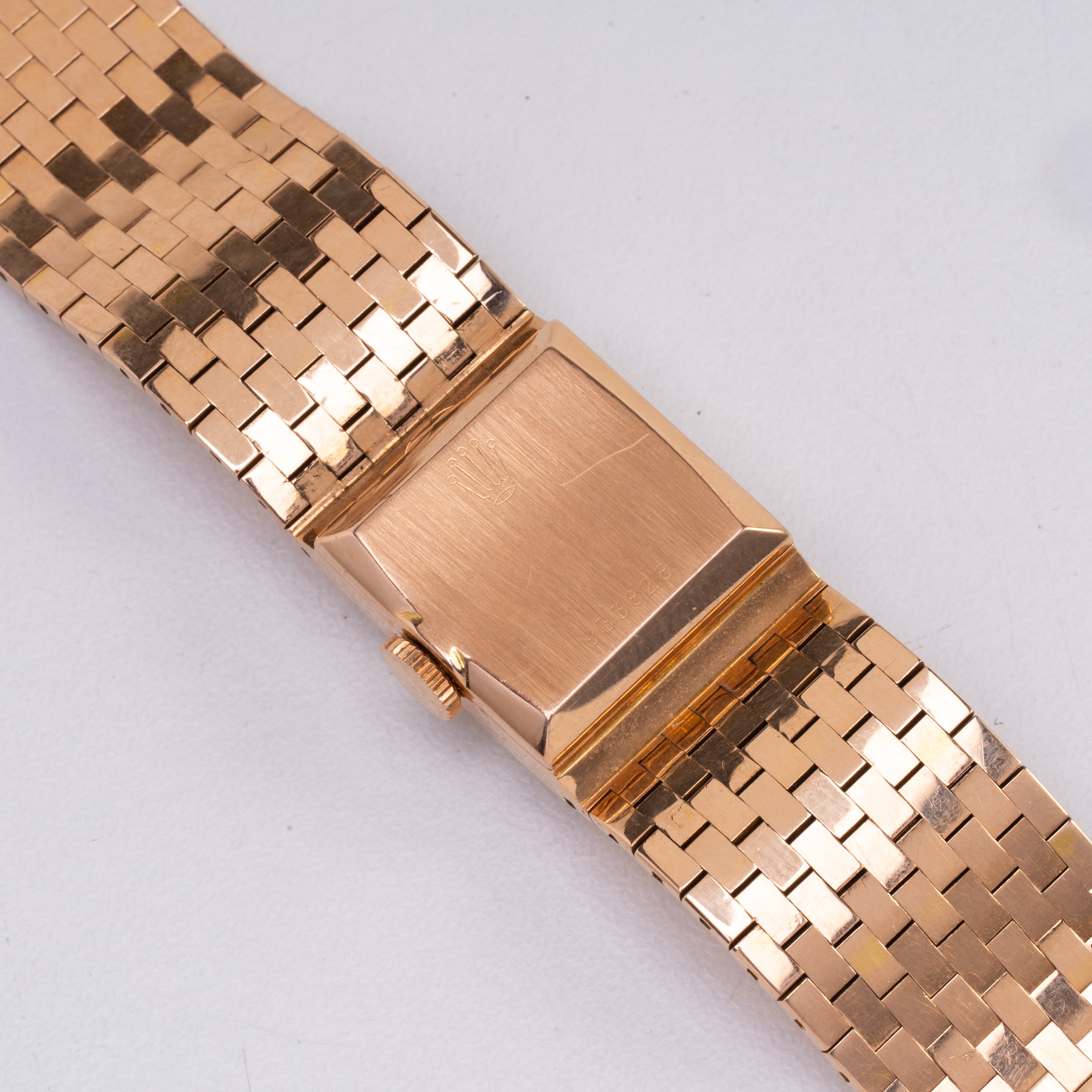 Rolex - Cintura Solo Tempo a carica manuale con bracciale integrato in oro rosa 18kt