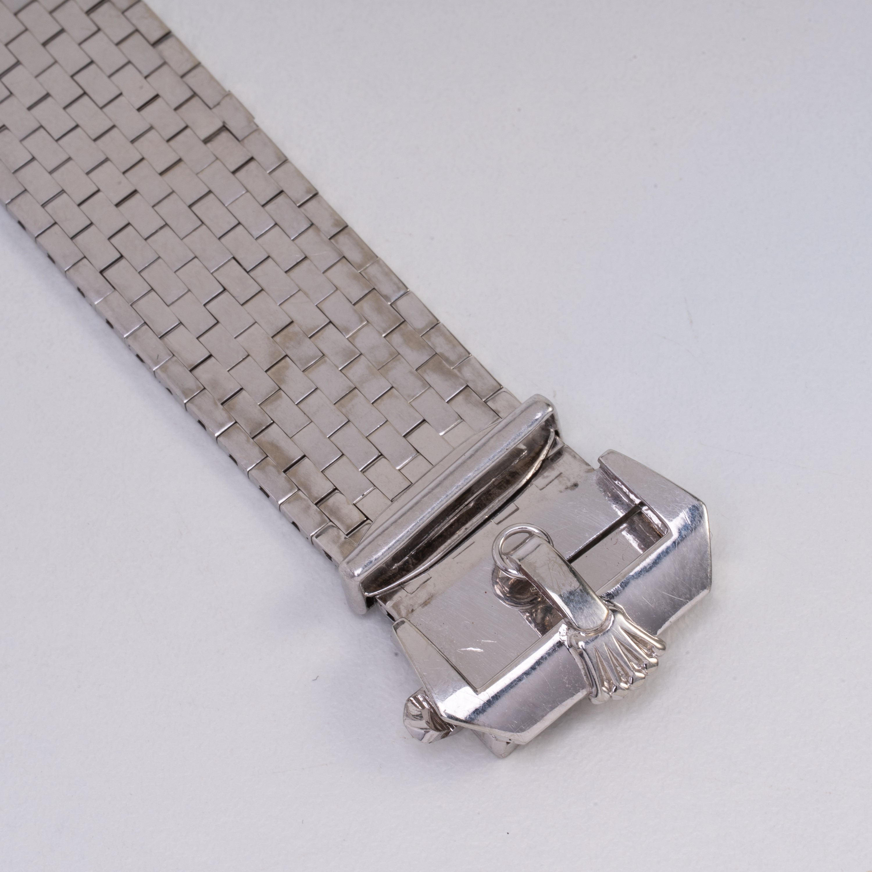 Rolex - Cintura: orologio da polso solo tempo a carica manuale in oro bianco 18kt con quadrante b...