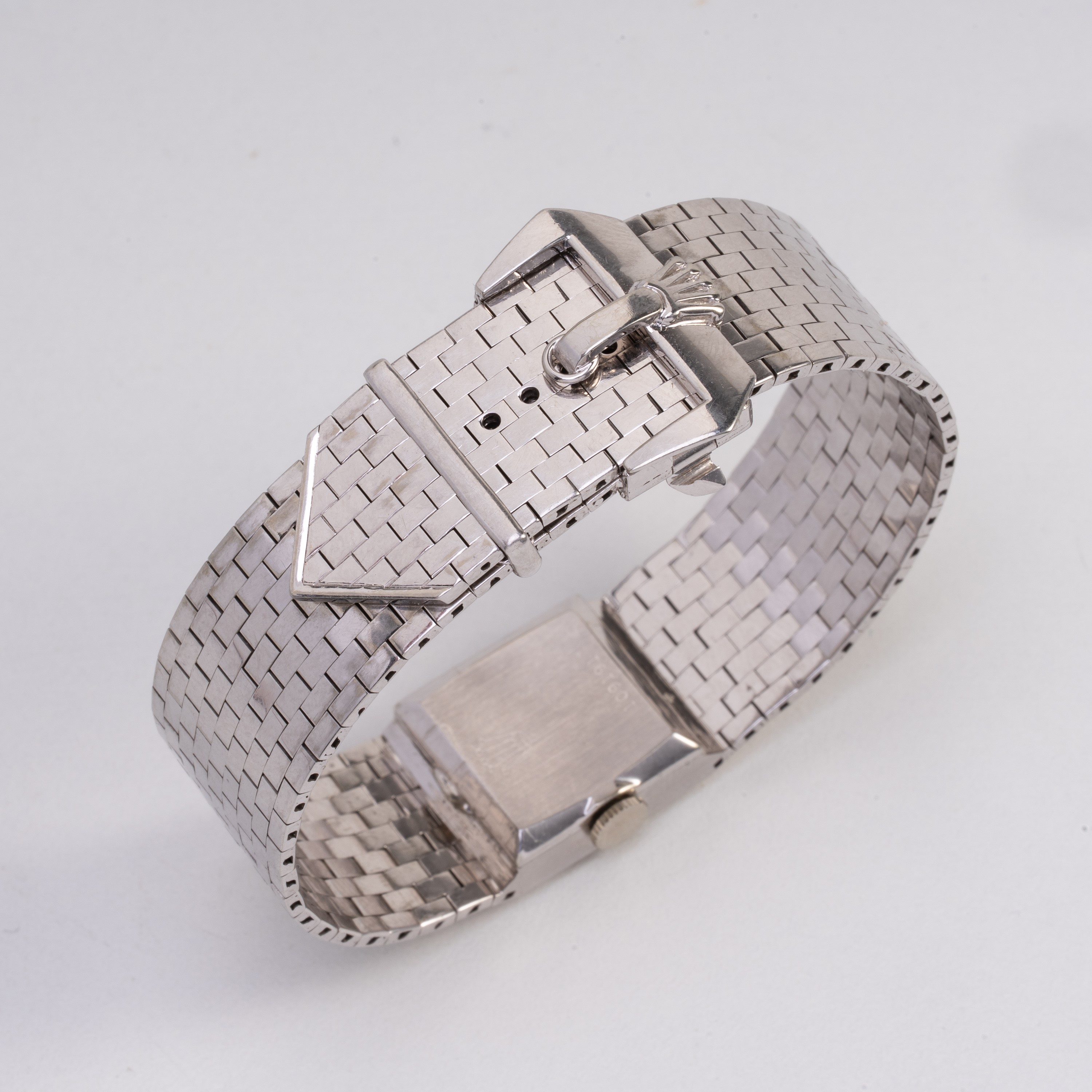 Rolex - Cintura: orologio da polso solo tempo a carica manuale in oro bianco 18kt con quadrante b...