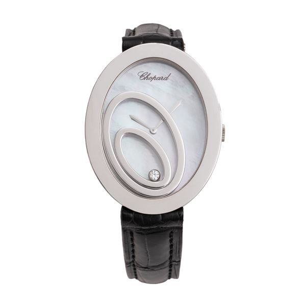 CHOPARD - CHOPARD - HAPPY SPIRIT OROLOGIO SOLO TEMPO AL QUARZO IN ORO BIANCO 18KT CON QUADRANTE IN MADREPERLA E BRILLANTE
