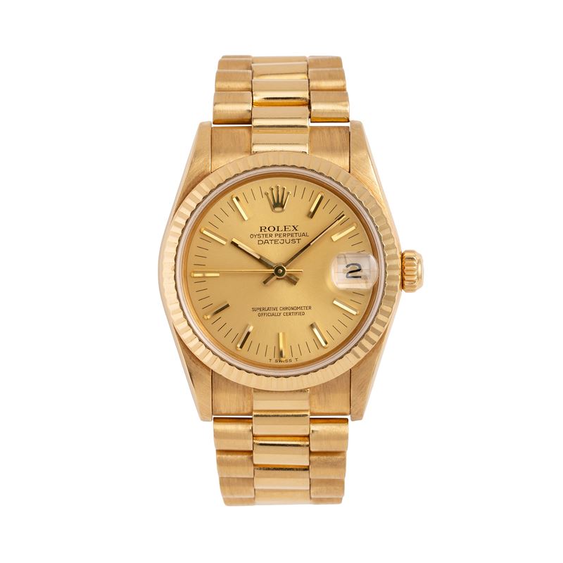 Rolex - Datejust Lady 68278, orologio solo tempo automatico in oro giallo 18 kt con quadrante cha...