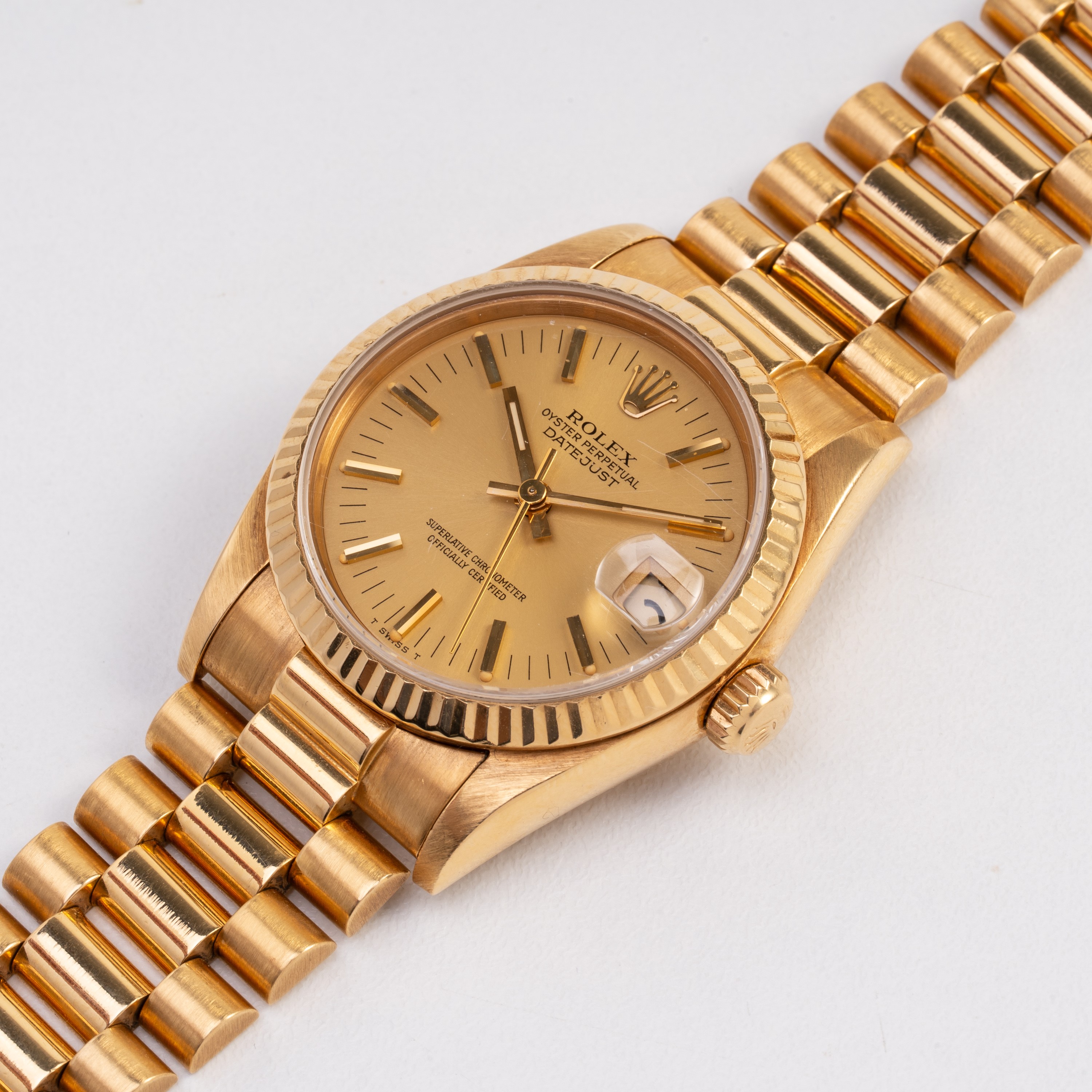 Rolex - Datejust Lady 68278, orologio solo tempo automatico in oro giallo 18 kt con quadrante cha...