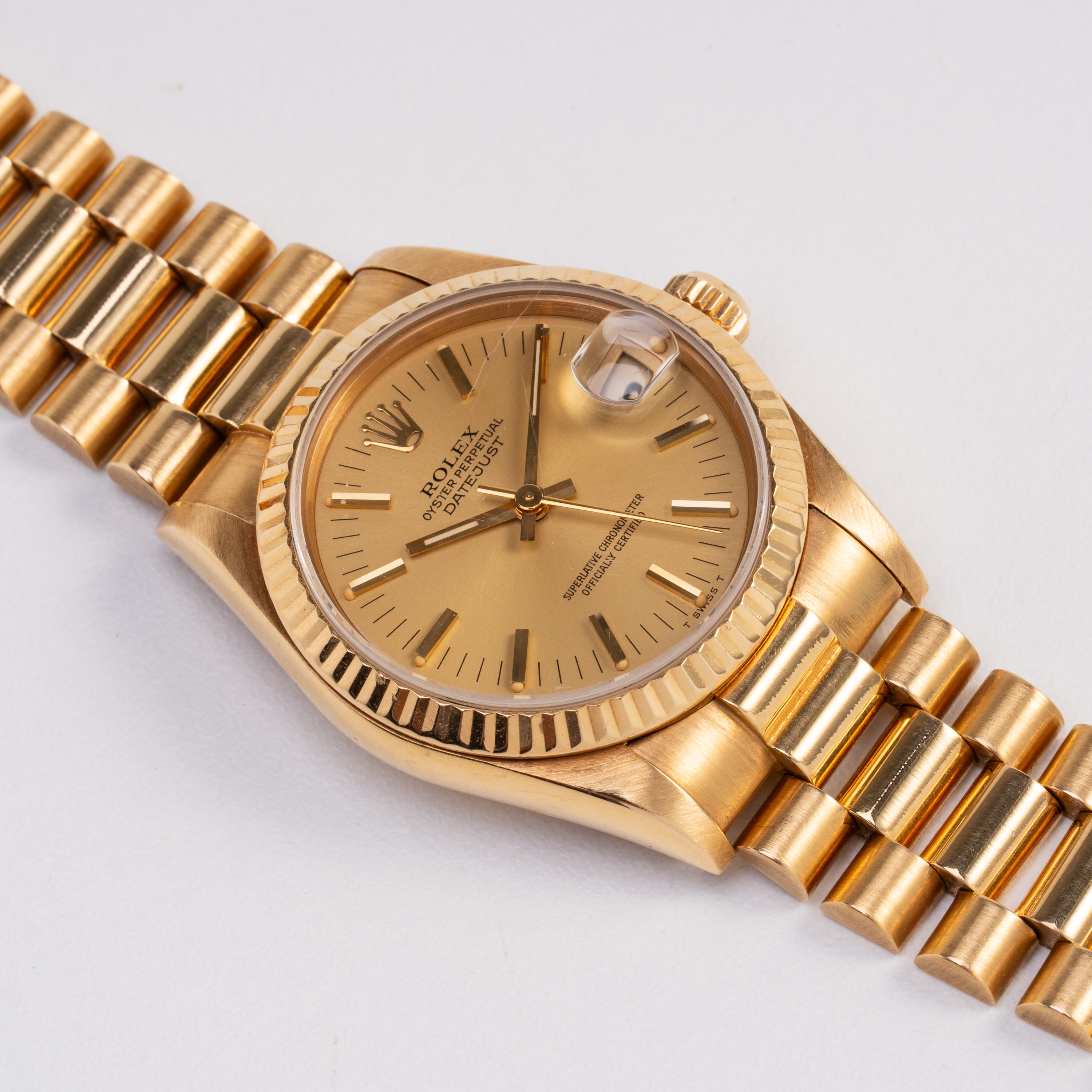Rolex - Datejust Lady 68278, orologio solo tempo automatico in oro giallo 18 kt con quadrante cha...